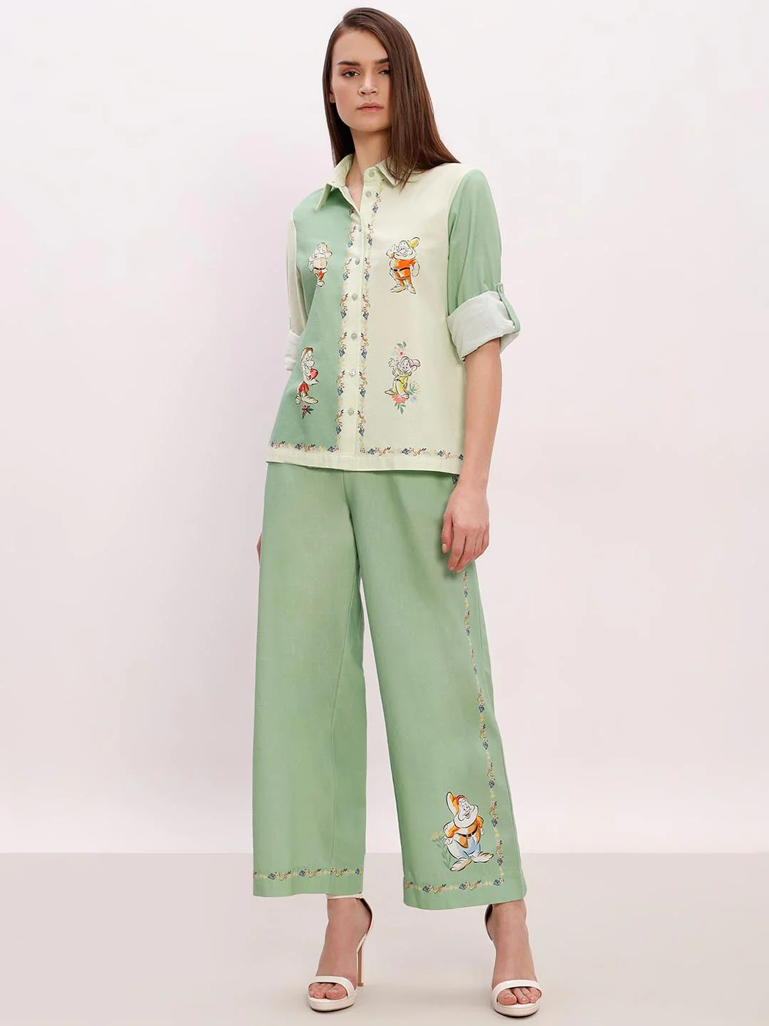 Vero Moda Green Printed Co-Ord Set Shirt - Image 5
