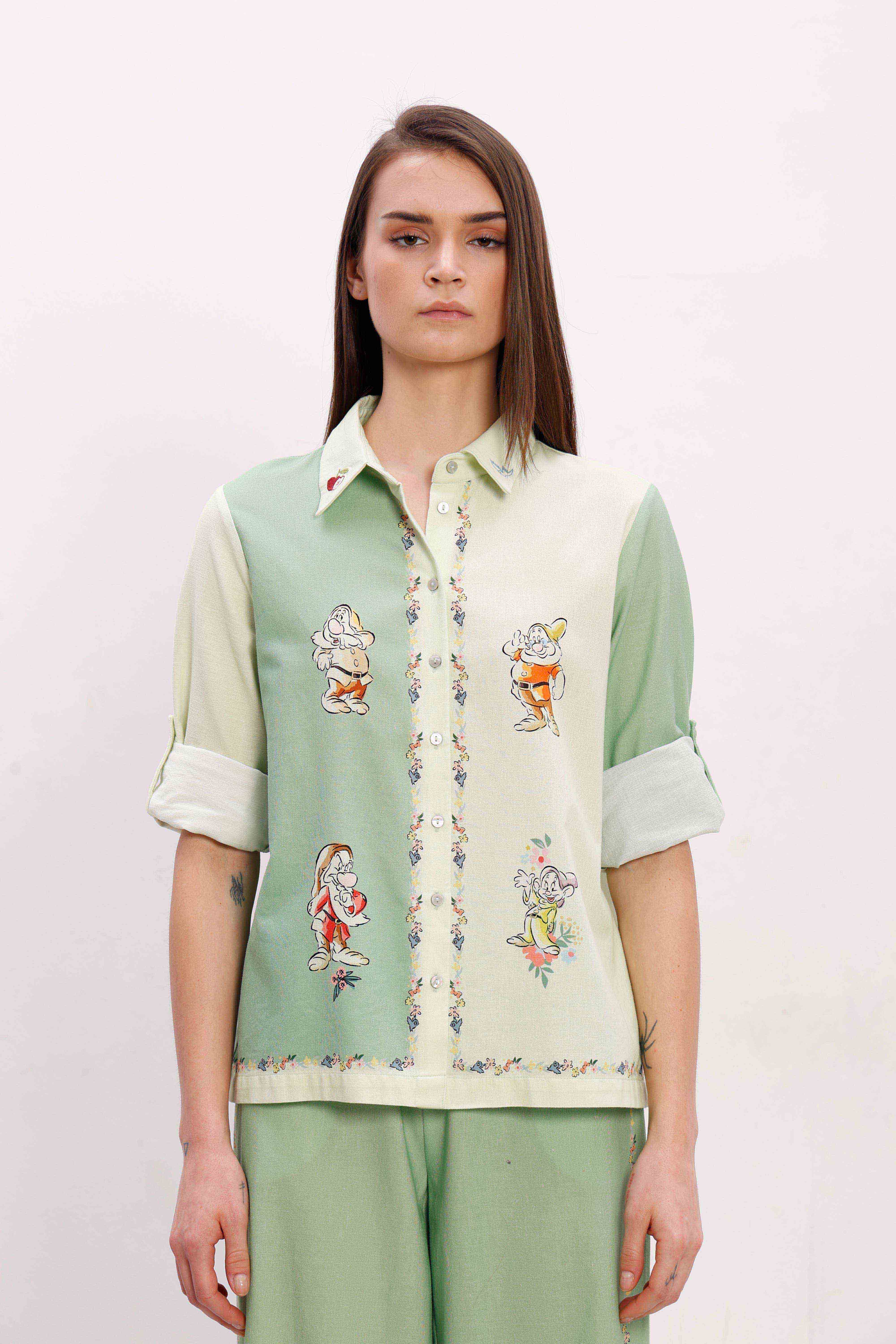 Vero Moda Green Printed Co-Ord Set Shirt - Image 9