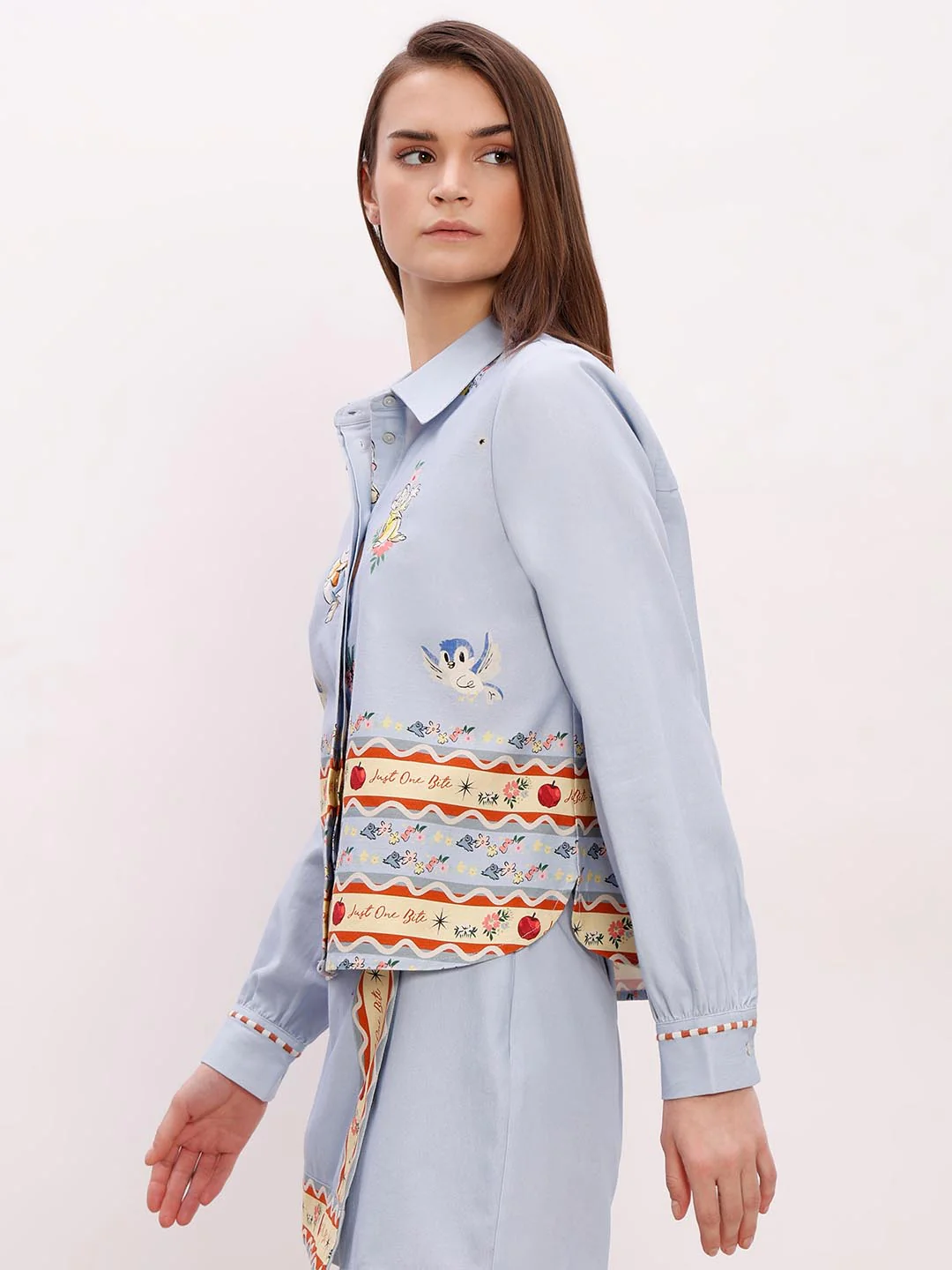 Vero Moda Blue Printed Cotton Co-Ord Set Shirt - Image 4