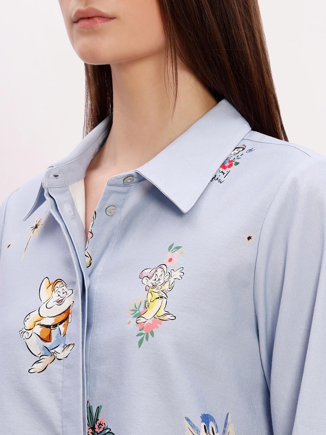 Vero Moda Blue Printed Cotton Co-Ord Set Shirt - Image 8