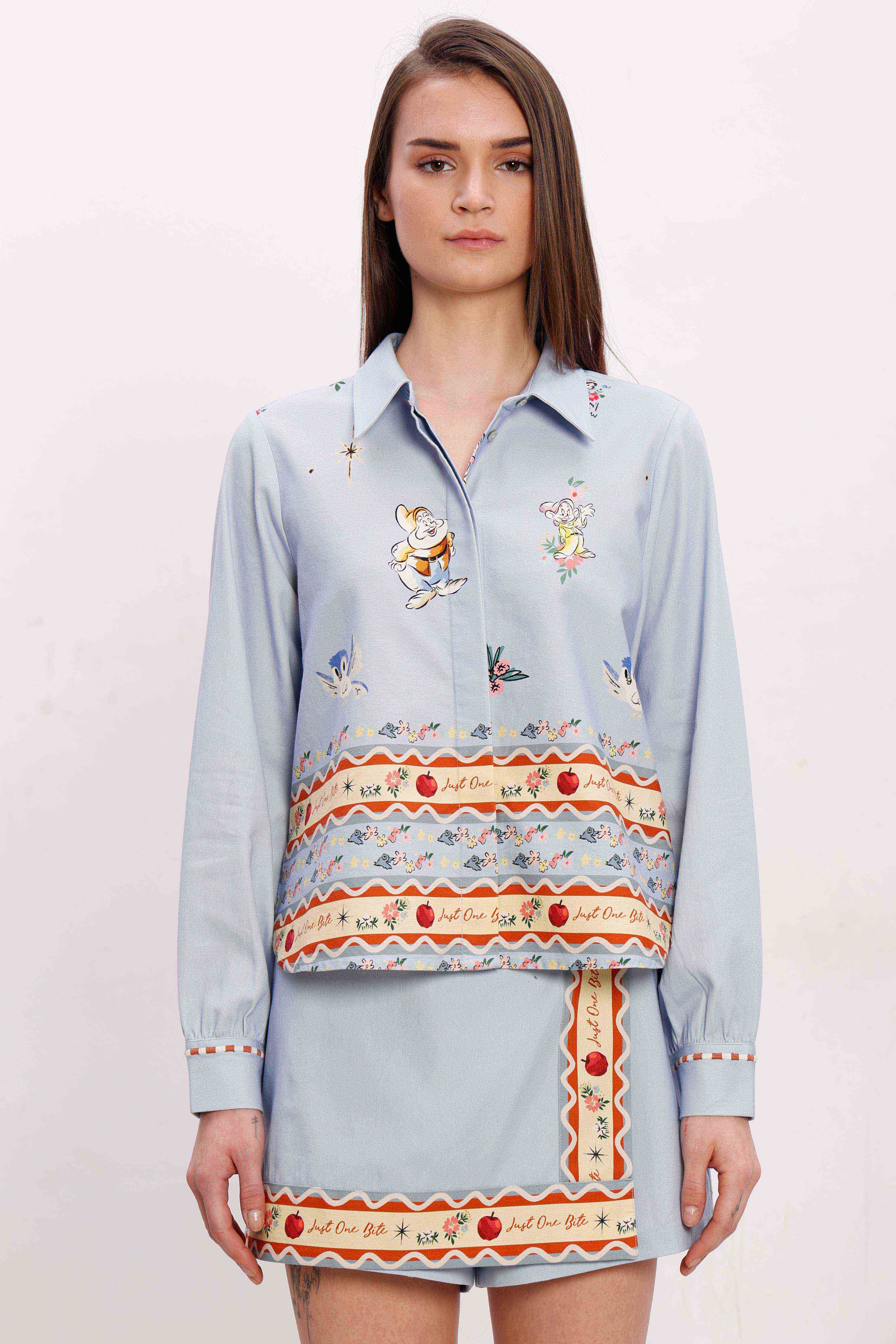 Vero Moda Blue Printed Cotton Co-Ord Set Shirt - Image 9