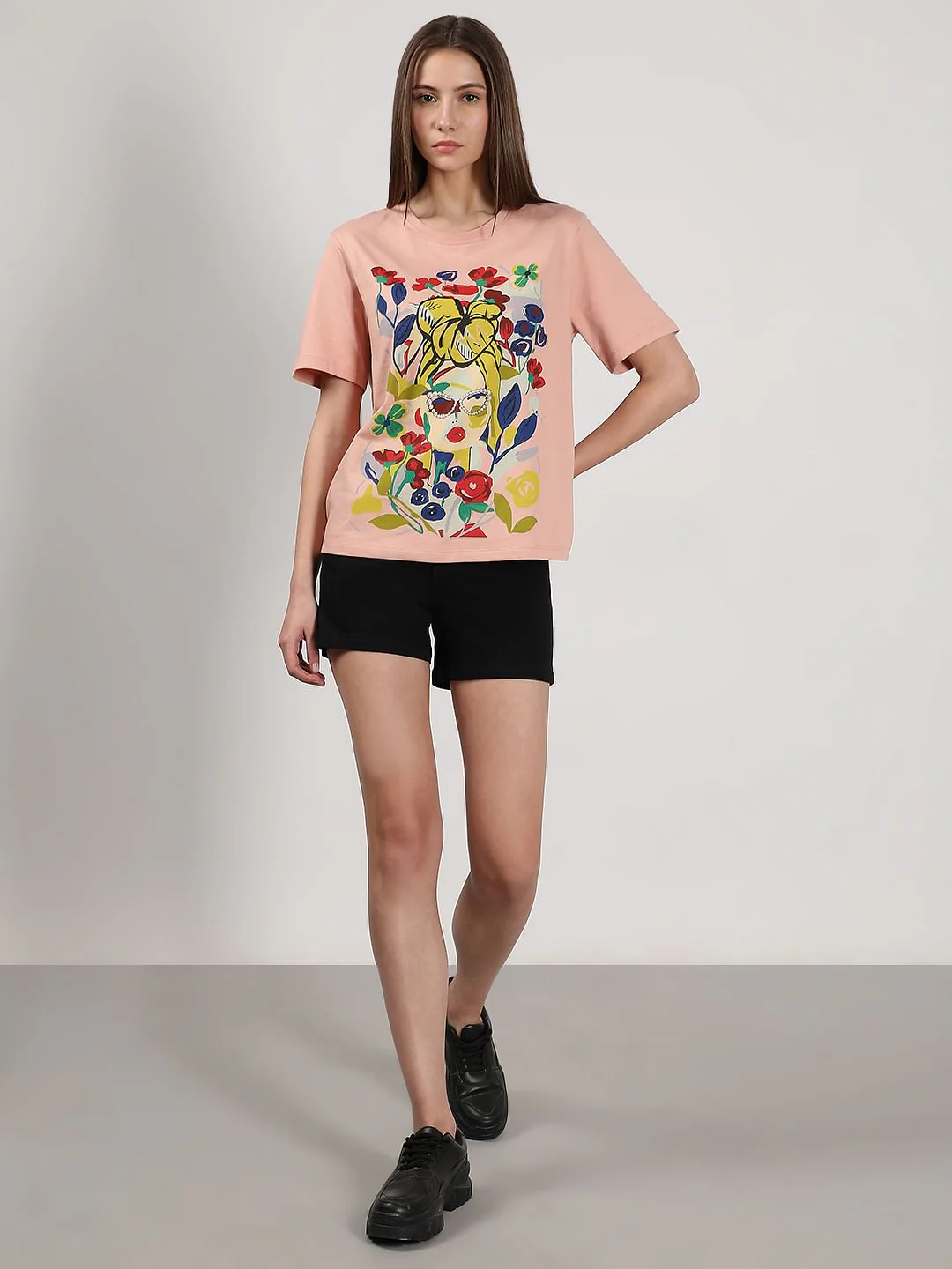 Pink Printed Cotton T-Shirt - Image 5