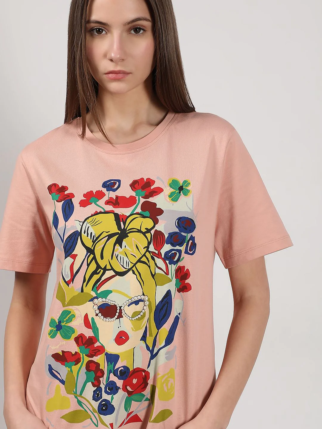 Pink Printed Cotton T-Shirt - Image 6