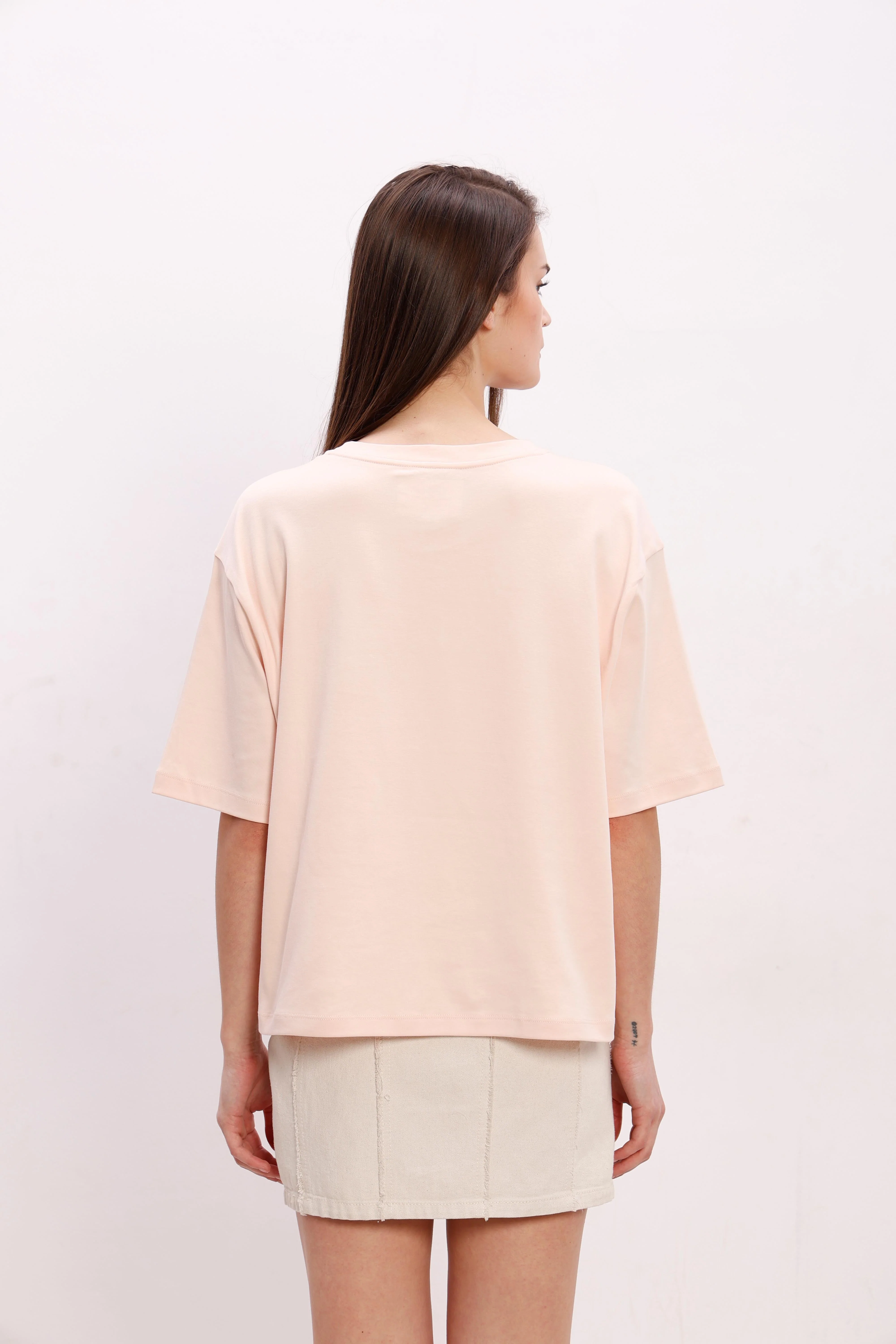 Vero Moda Peach Printed Cotton T-Shirt - Image 10