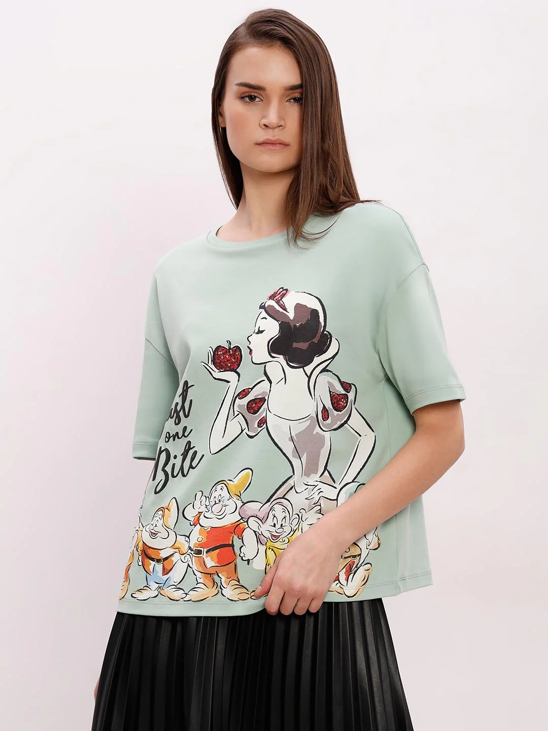 Vero Moda Green Printed Cotton T-Shirt - Image 2