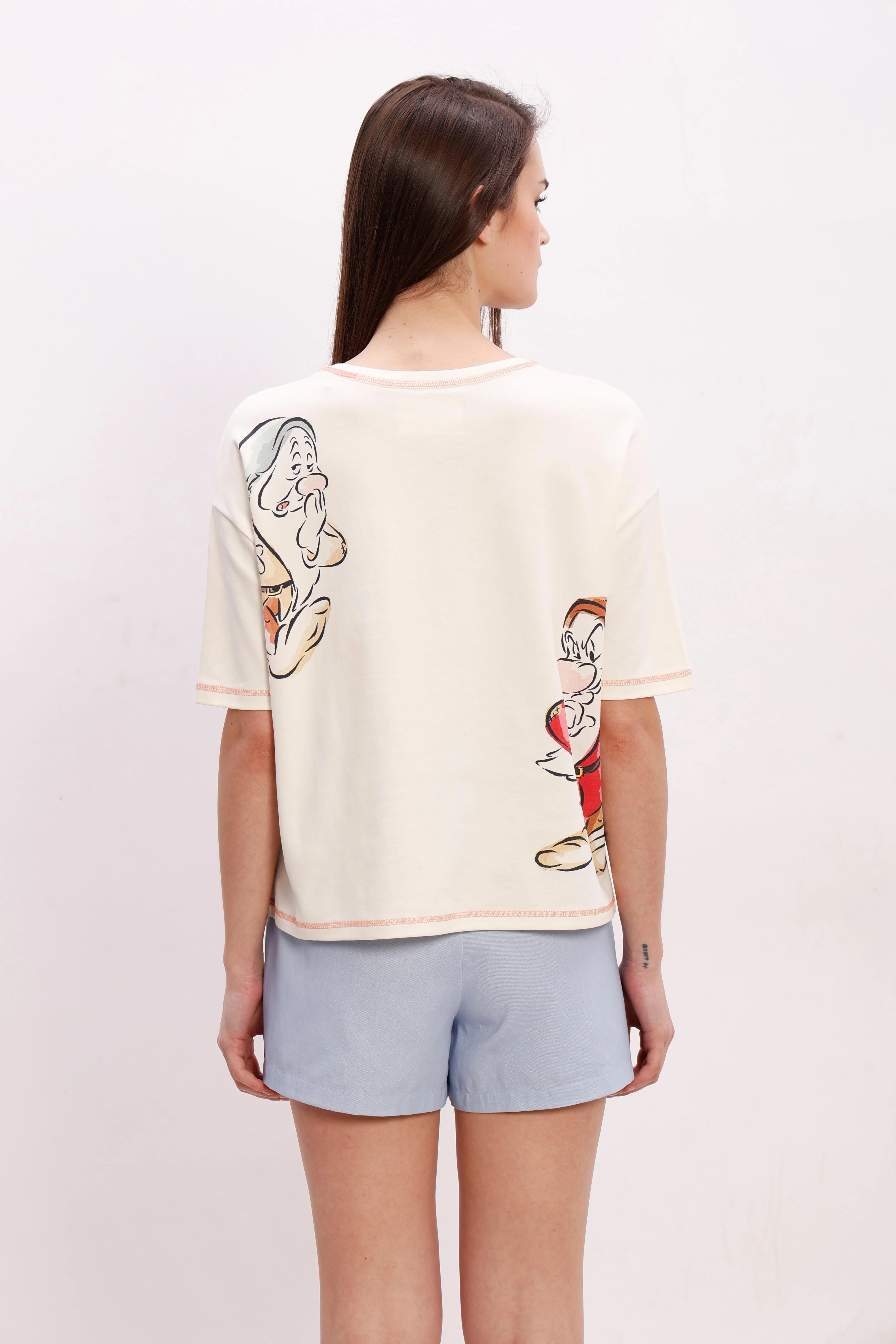 Vero Moda off-White Printed Cotton T-Shirt - Image 10
