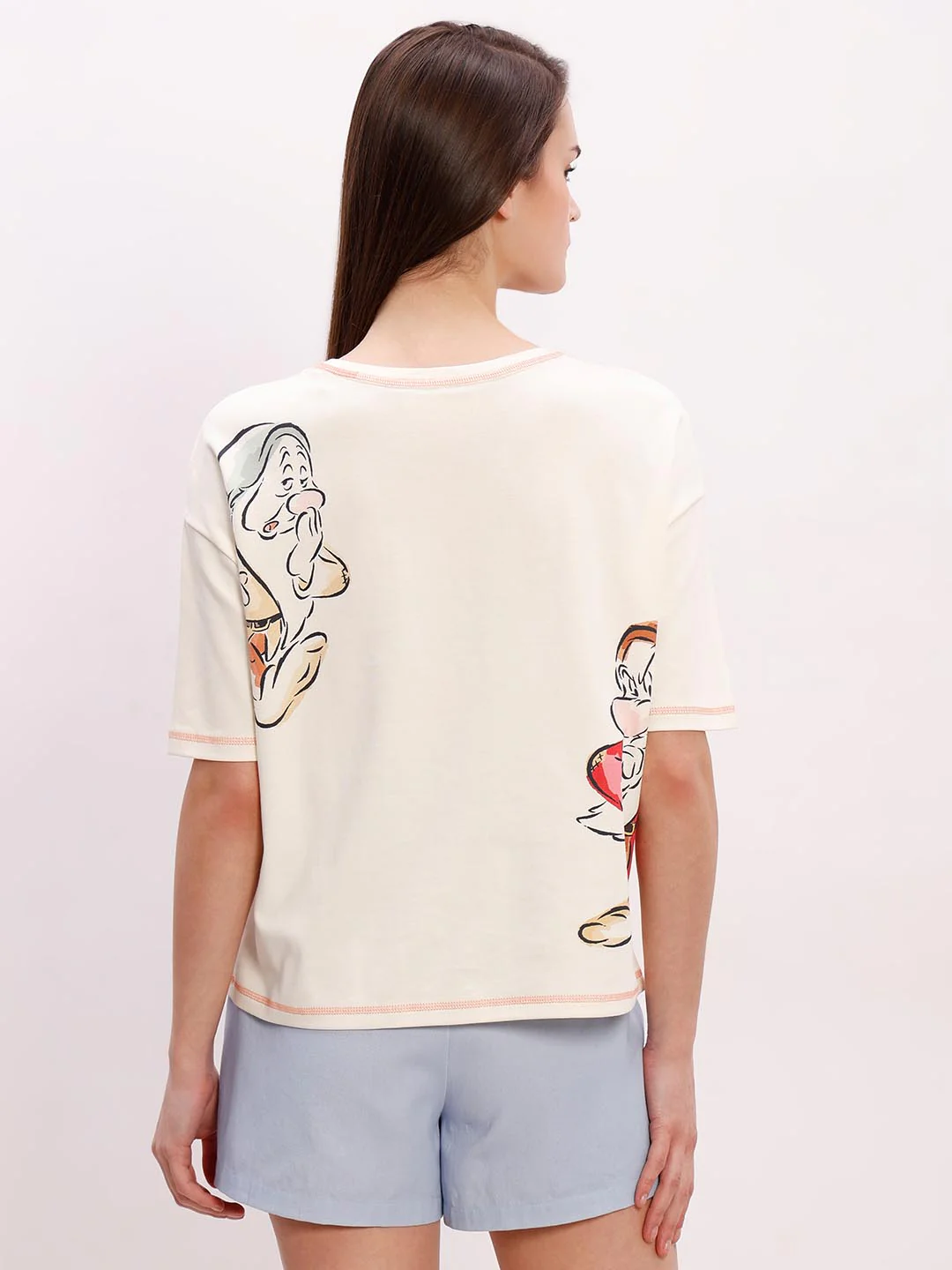 Vero Moda off-White Printed Cotton T-Shirt - Image 3