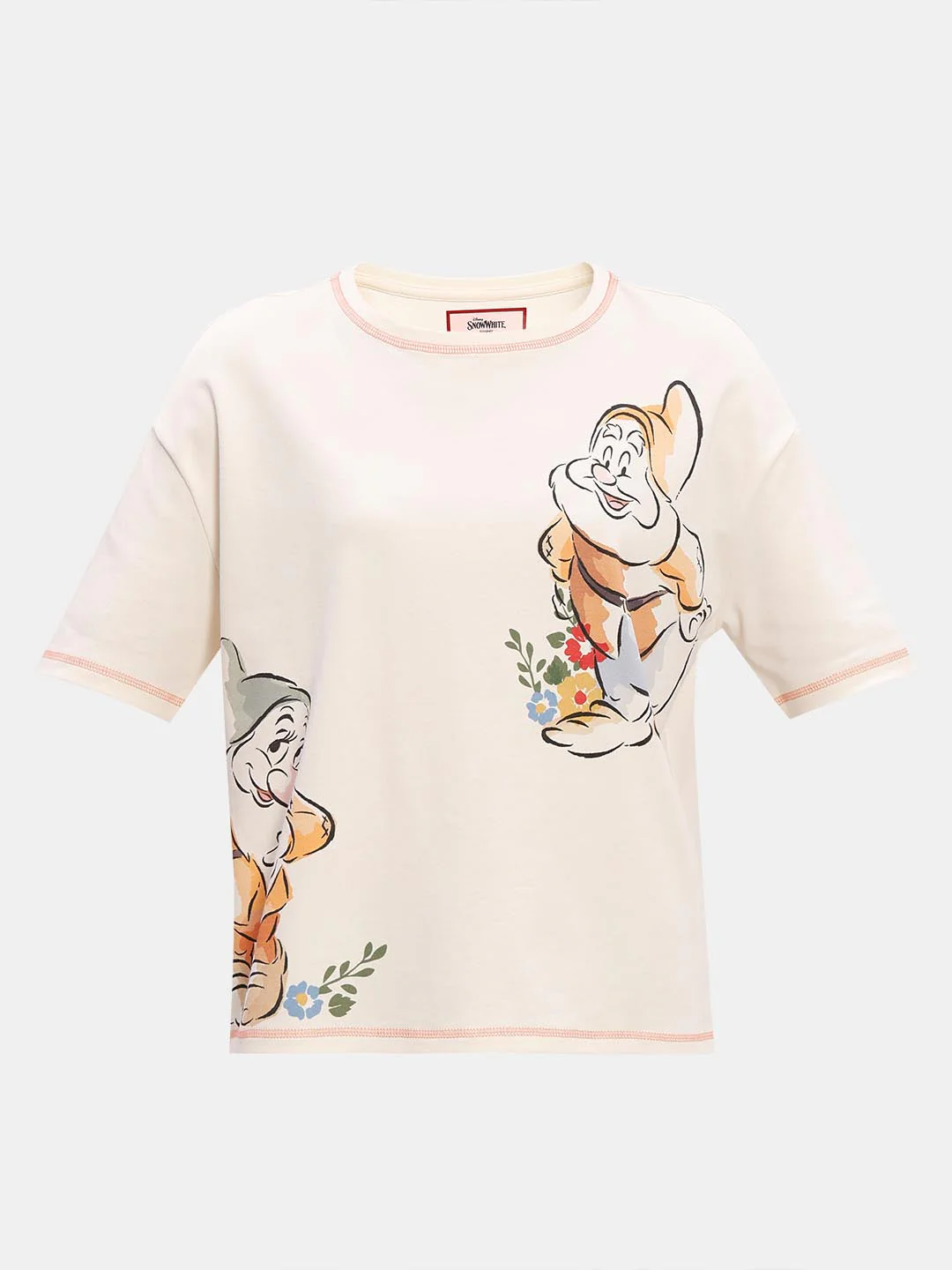 Vero Moda off-White Printed Cotton T-Shirt - Image 7