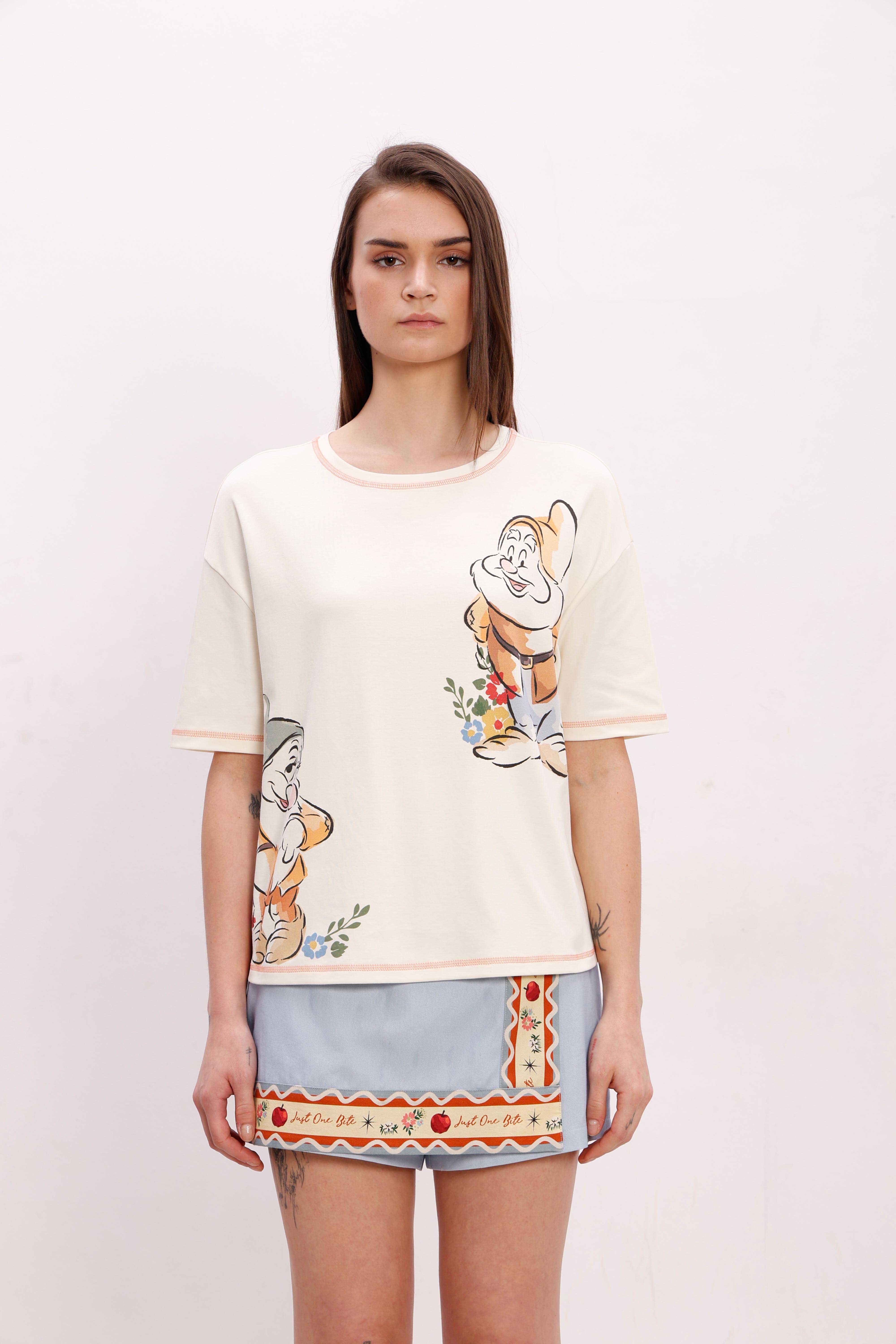 Vero Moda off-White Printed Cotton T-Shirt - Image 9