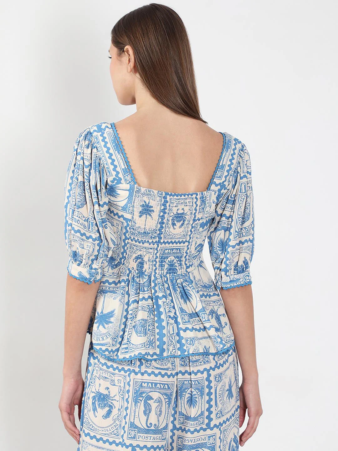 Vero Moda Ecru Printed Co-Ord Set Top - Image 3