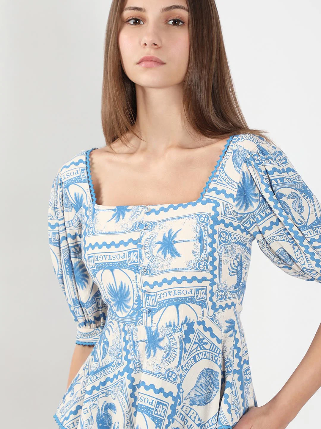 Vero Moda Ecru Printed Co-Ord Set Top - Image 6