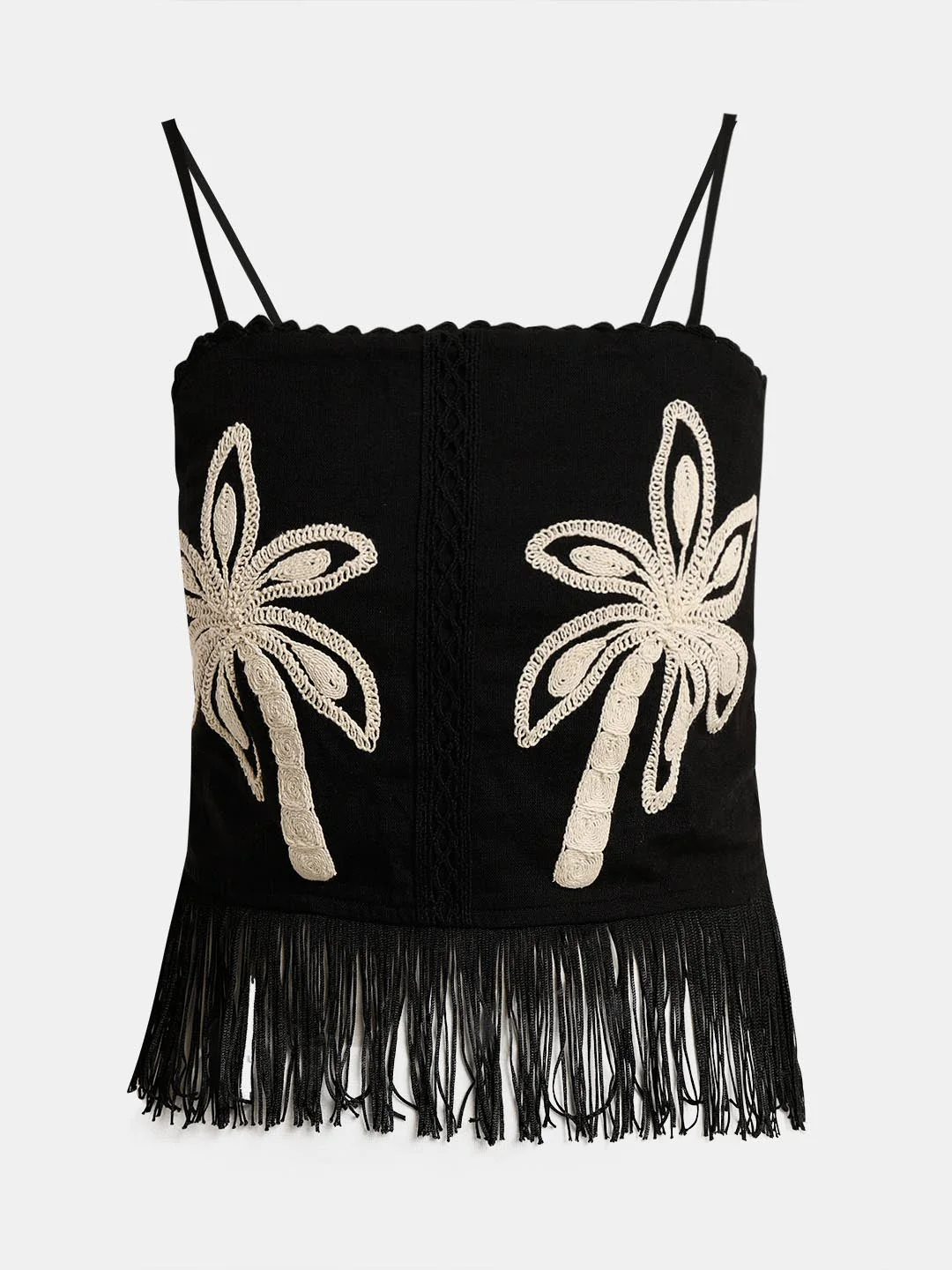 Vero Moda Black Embroidered Cropped Co-Ord Set Top - Image 7