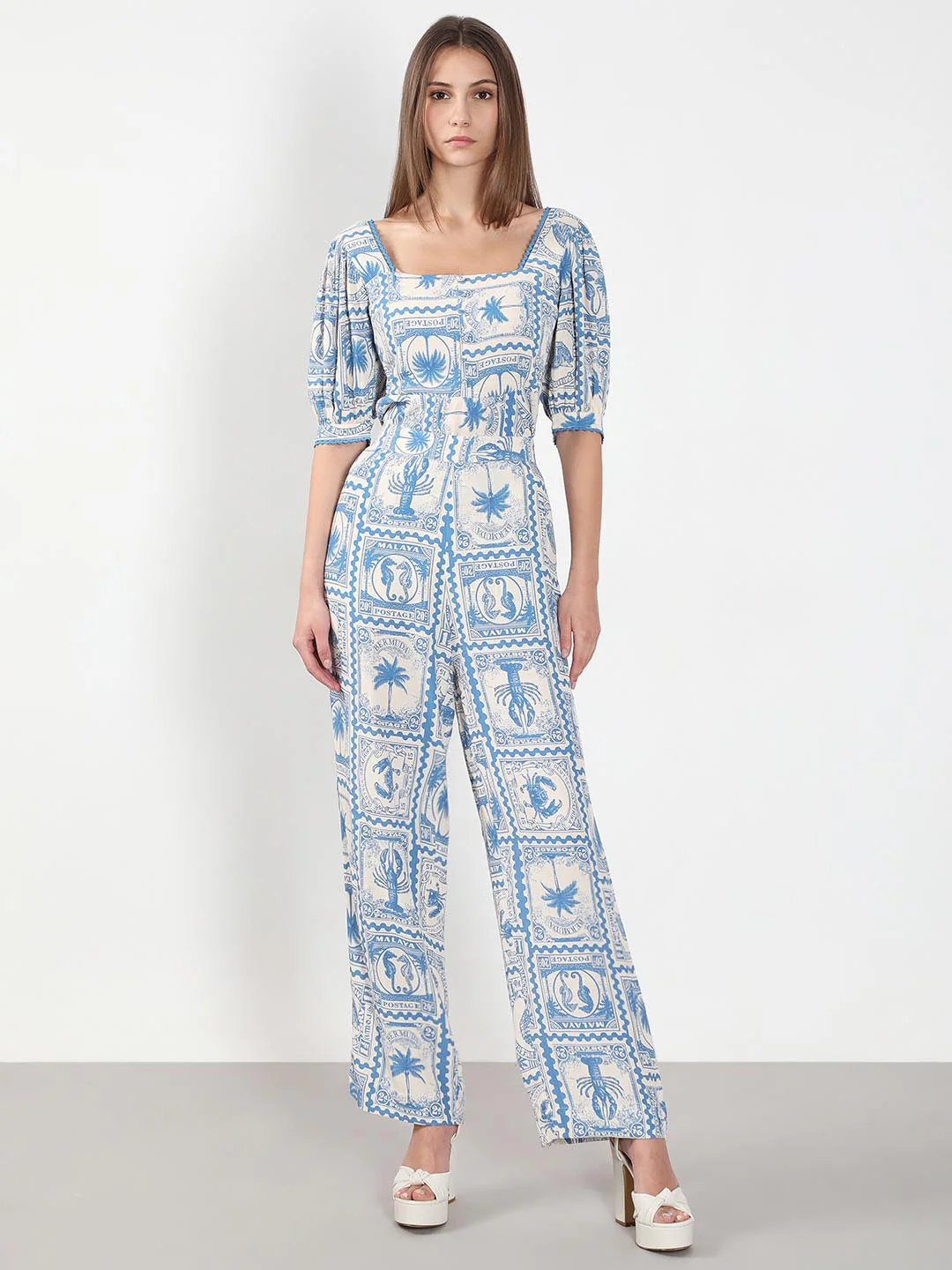 Vero Moda Ecru Printed Co-Ord Set Pants - Image 5