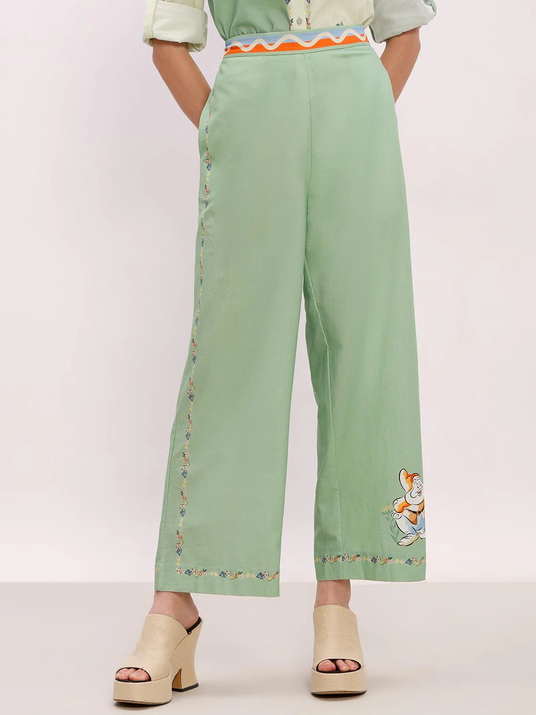 Vero Moda Green Printed Co-Ord Set Pants - Image 2