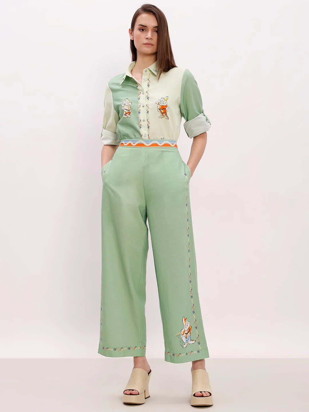 Vero Moda Green Printed Co-Ord Set Pants - Image 5