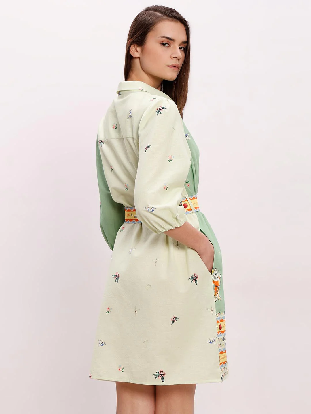 Vero Moda Green Printed Shirt Dress - Image 3