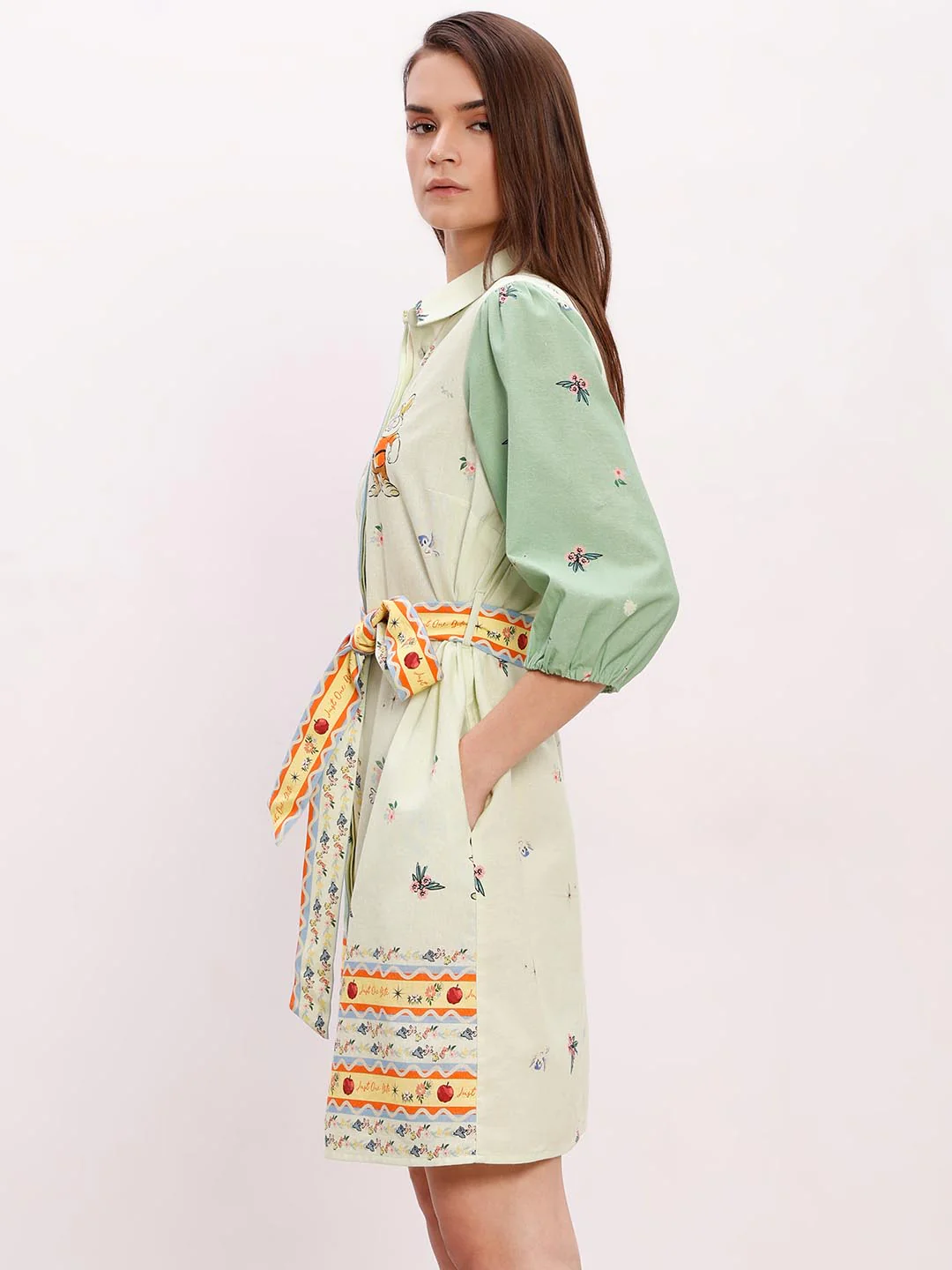 Vero Moda Green Printed Shirt Dress - Image 4