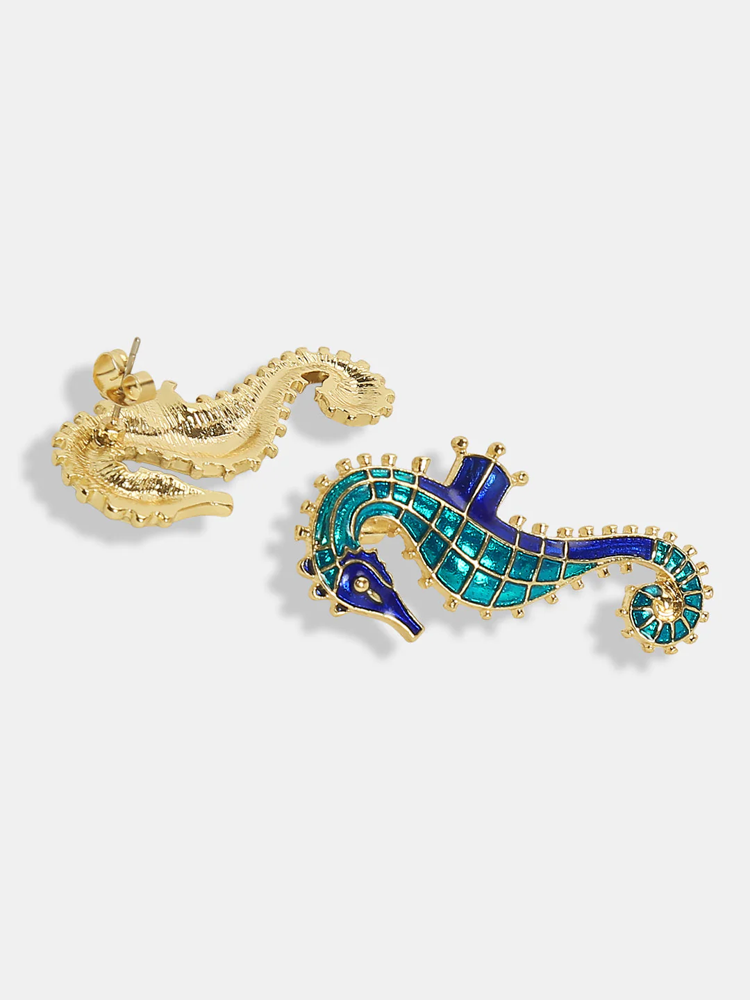 VERO MODA Blue & Green Sea Horse Studs - Image 4