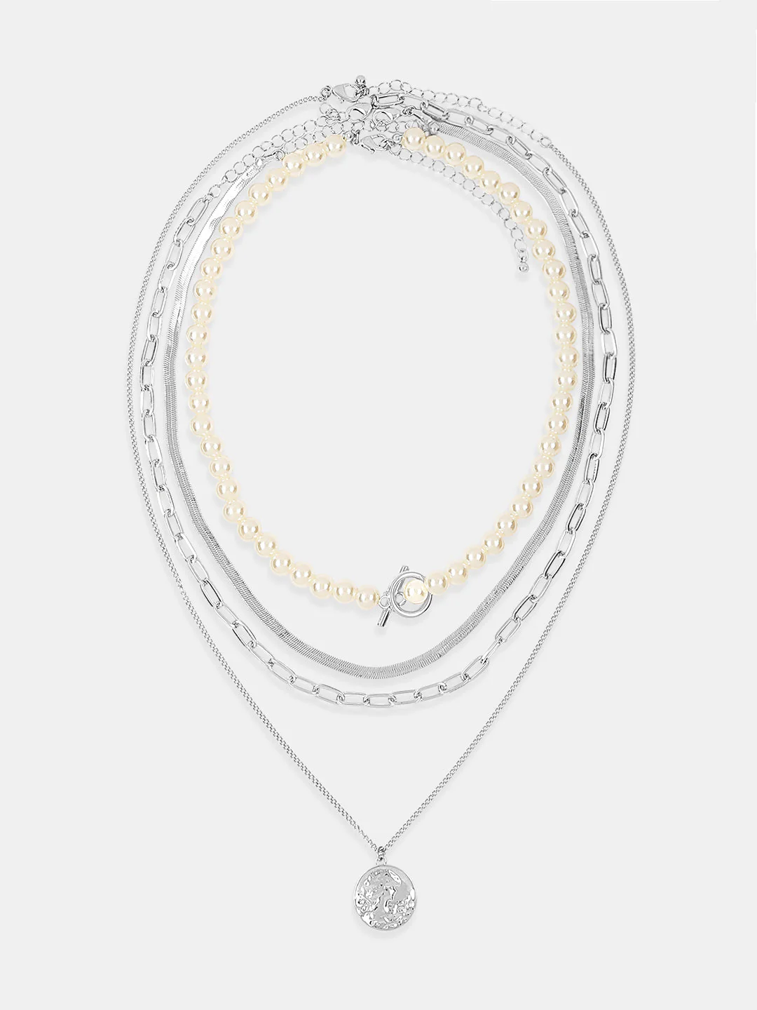 VERO MODA Silver Layered Necklace - Image 2