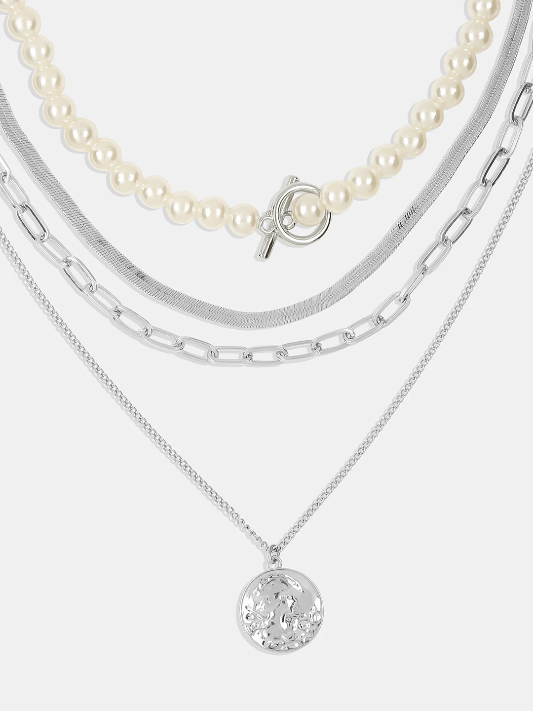 VERO MODA Silver Layered Necklace - Image 3