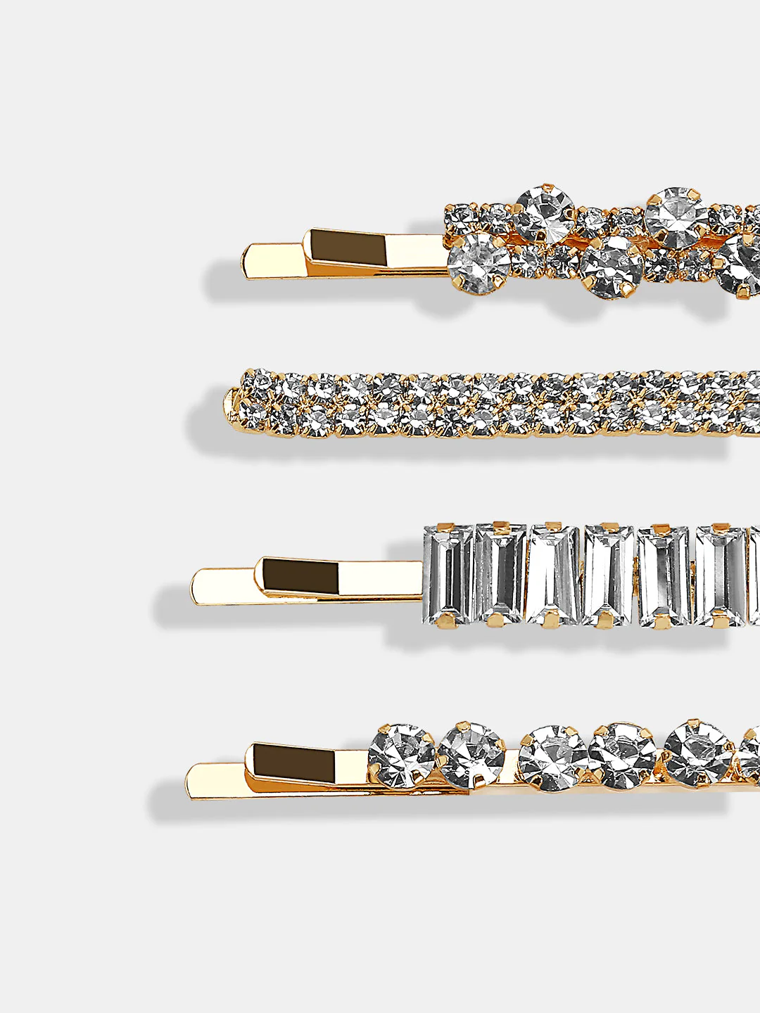 VERO MODA Pack Of 4 Golden Embellished Hairclips - Image 3