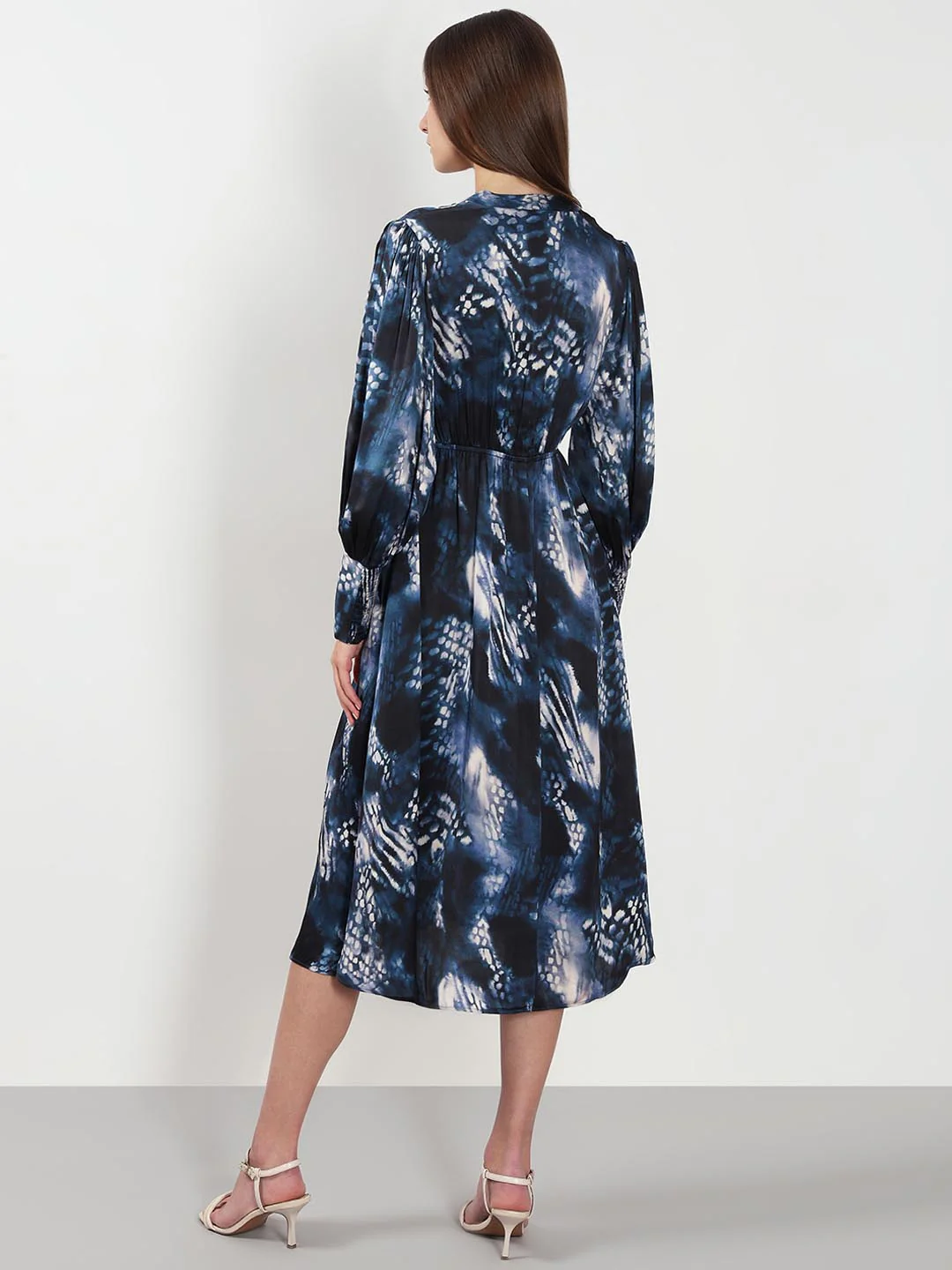 Vero Moda Navy Blue Printed Midi Dress - Image 4