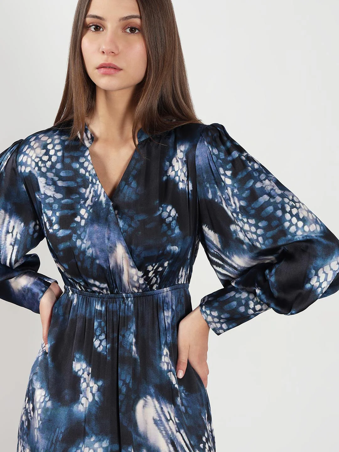 Vero Moda Navy Blue Printed Midi Dress - Image 5