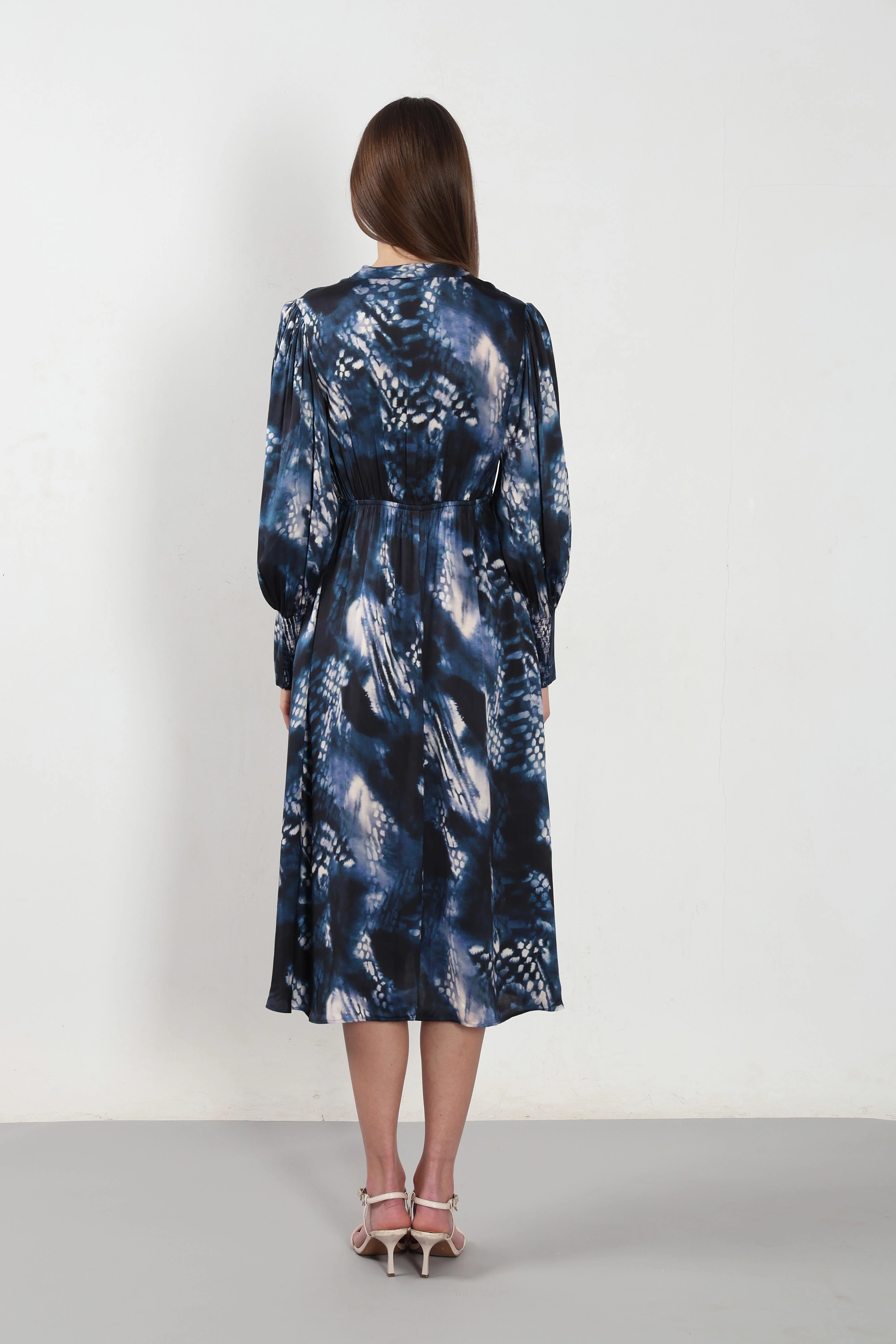 Vero Moda Navy Blue Printed Midi Dress - Image 9