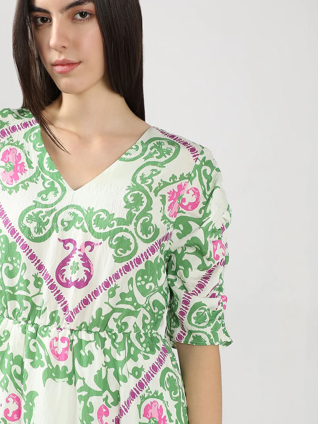 Green Printed Maxi Dress - Image 5