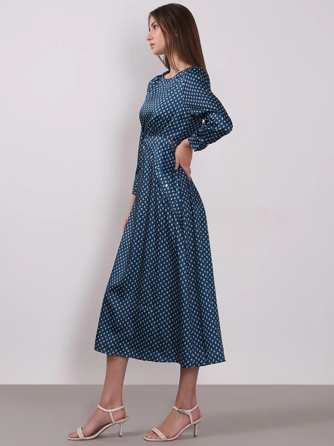 Vero Moda Blue Printed Midaxi Dress - Image 3