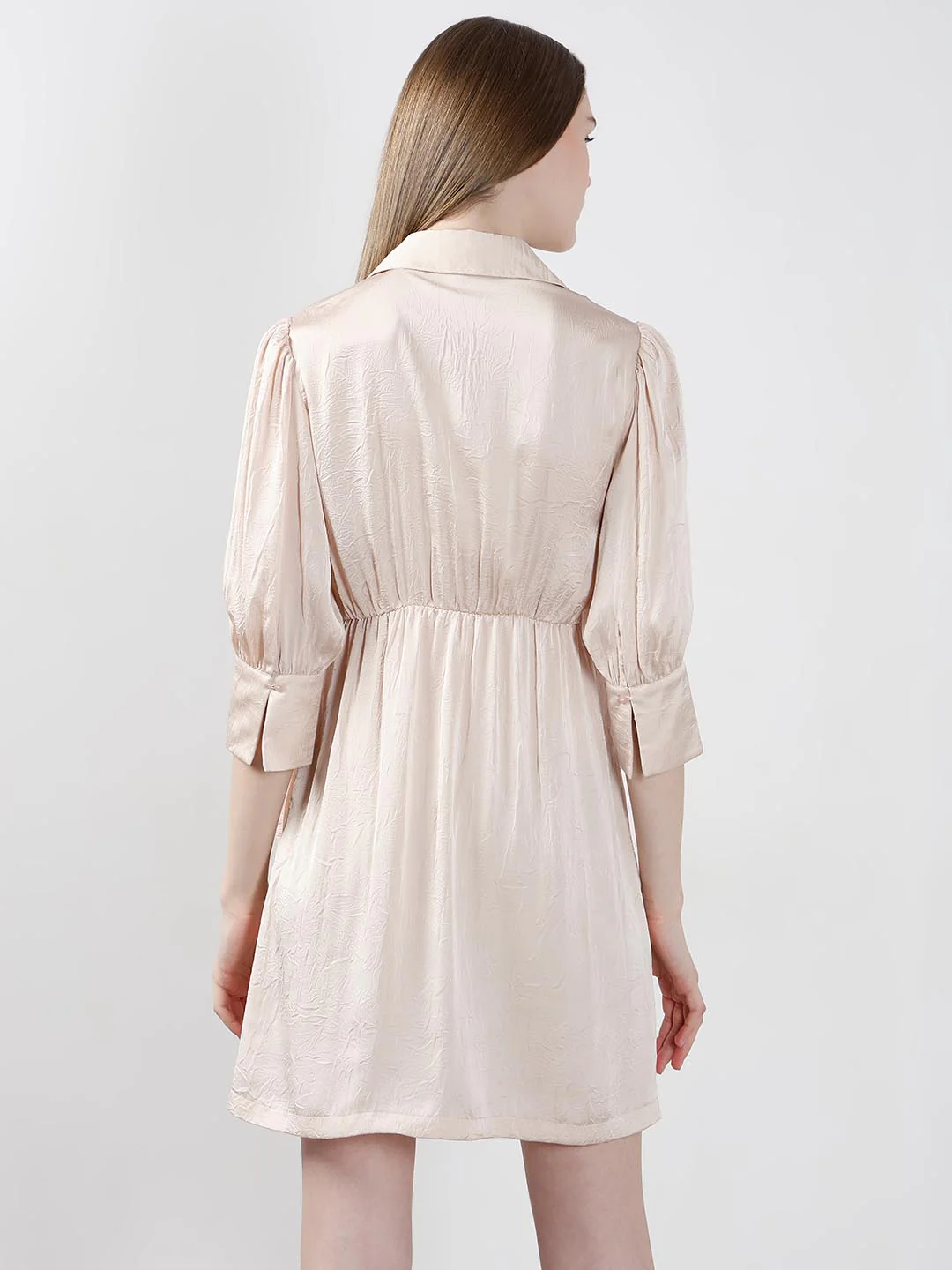 Vero Moda off-White Wrap Satin Dress - Image 3