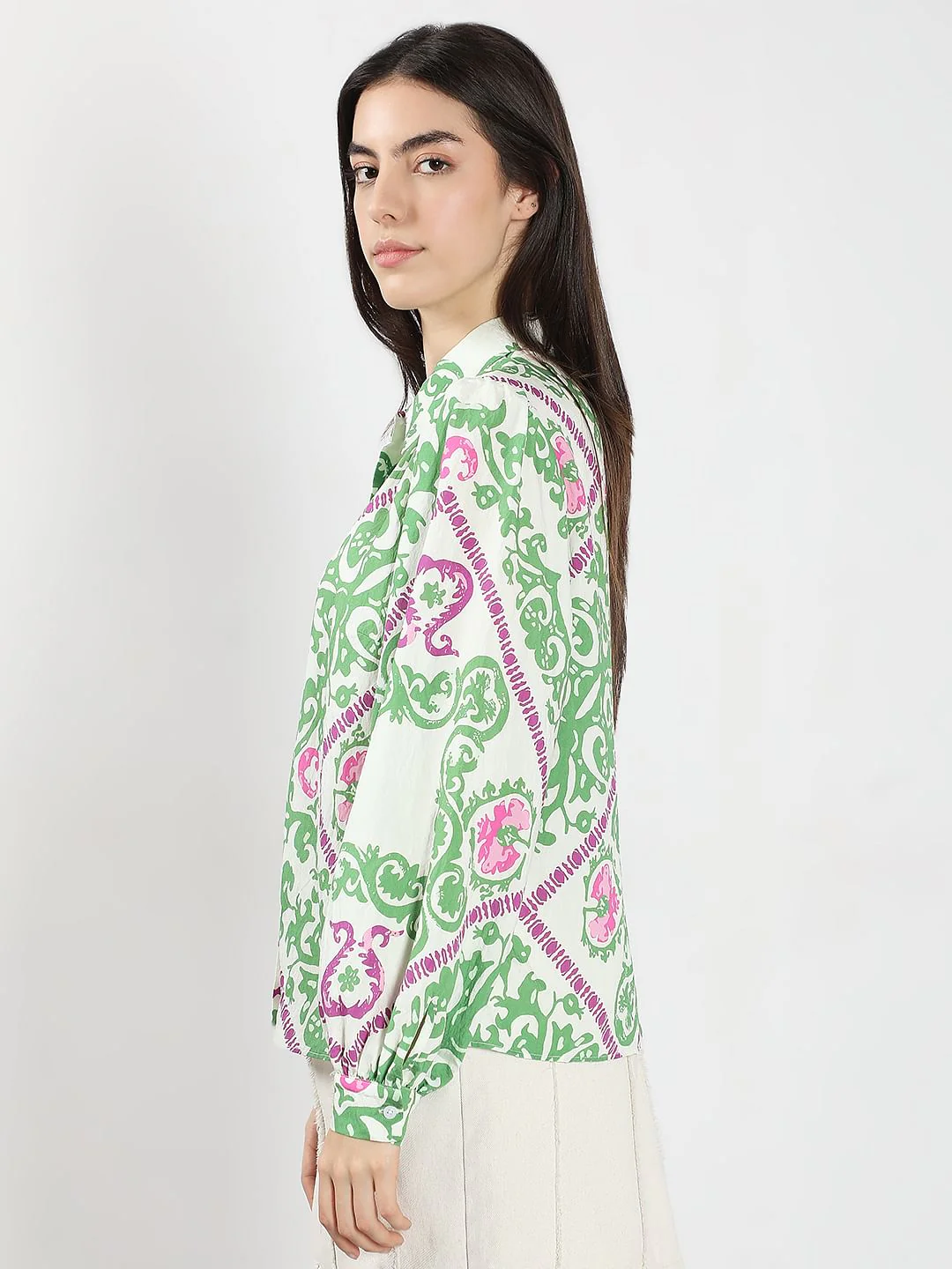 Green Printed Shirt - Image 3
