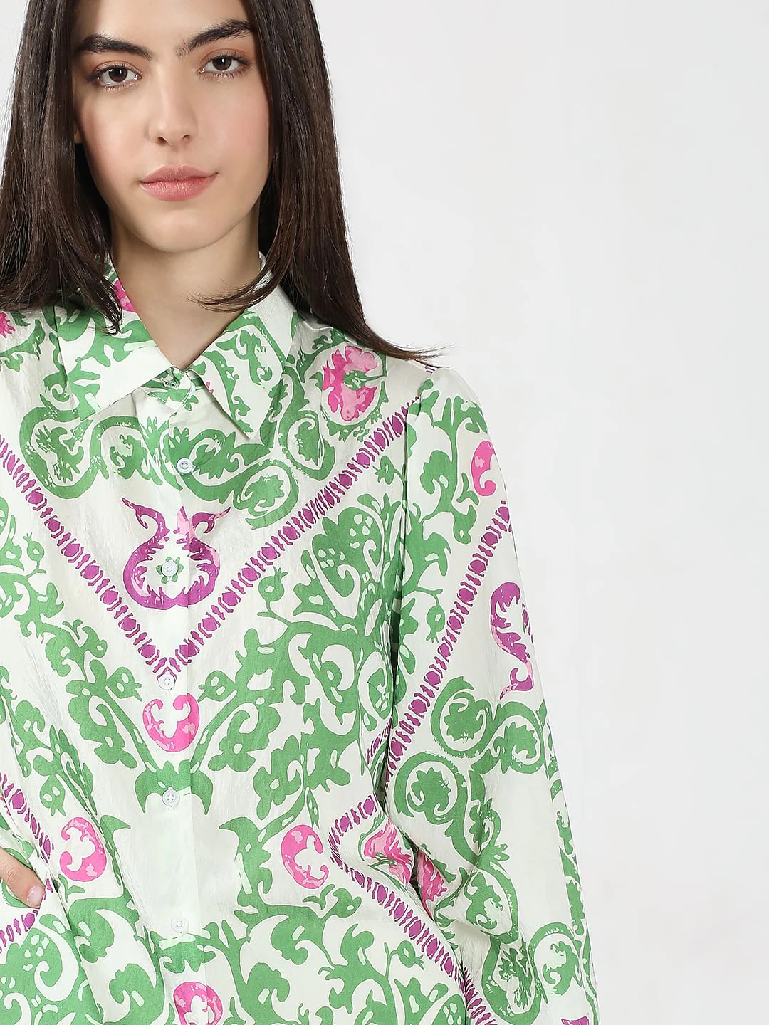 Green Printed Shirt - Image 6