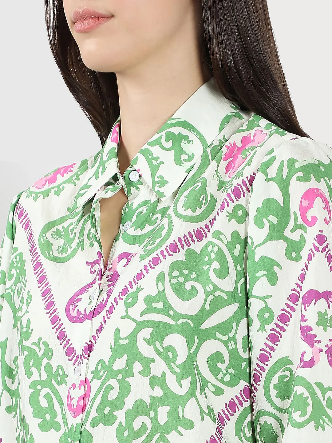 Green Printed Shirt - Image 8