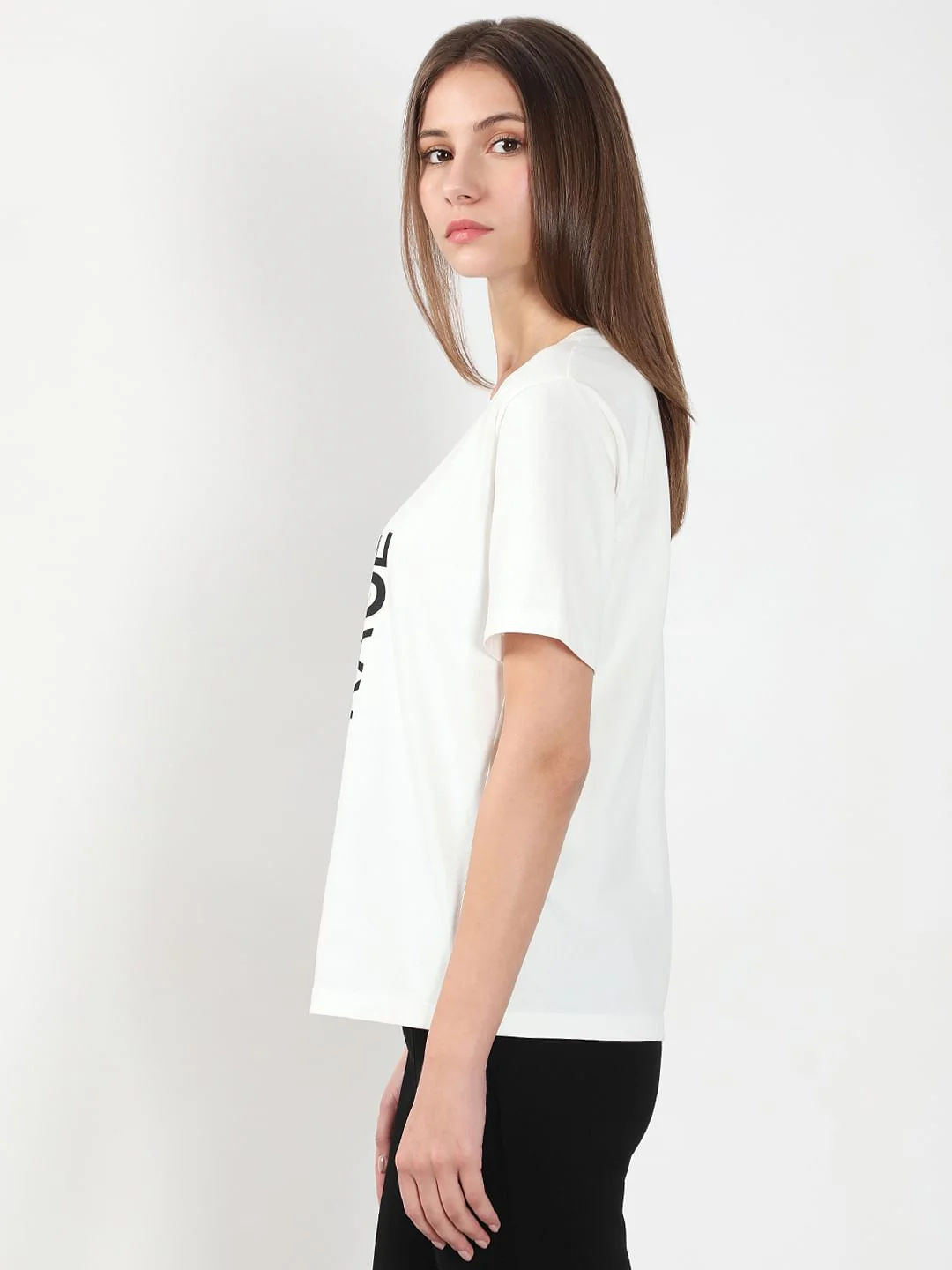 White Printed Cotton T-Shirt - Image 3