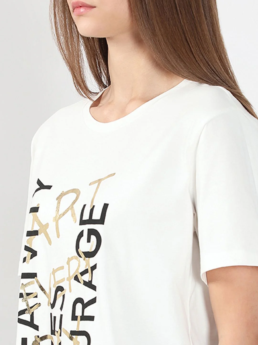 White Printed Cotton T-Shirt - Image 8
