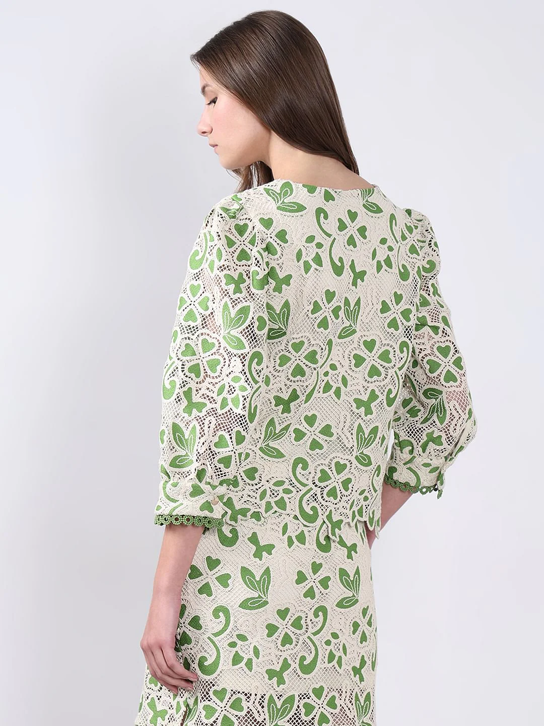 Green Embroidered Co-Ord Set Top - Image 4