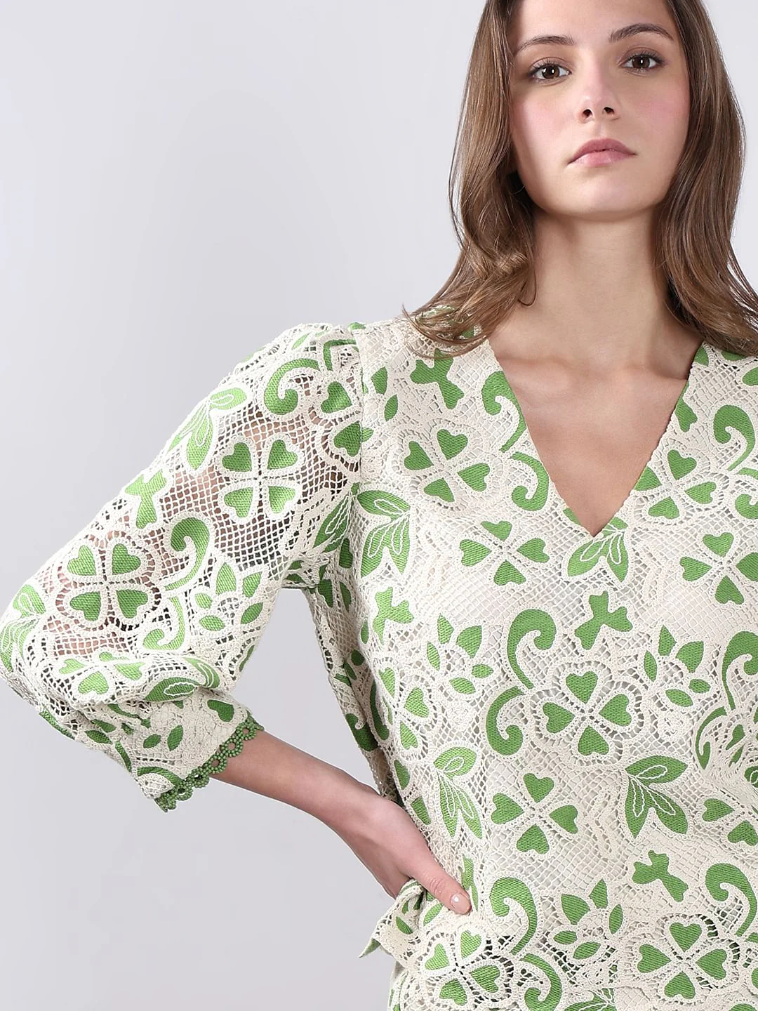 Green Embroidered Co-Ord Set Top - Image 6