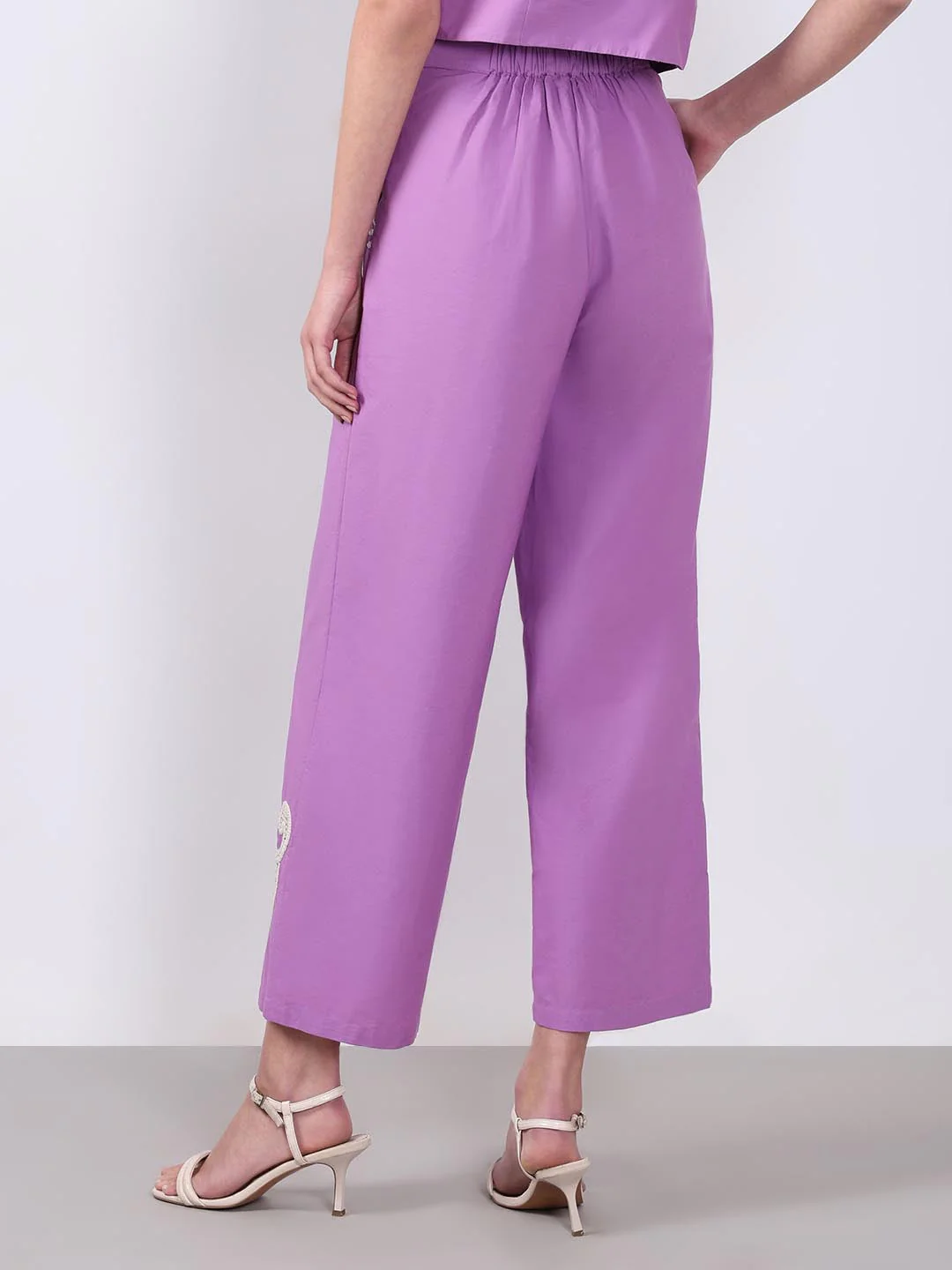 Vero Moda Lavender Embroidered Pants - Image 3