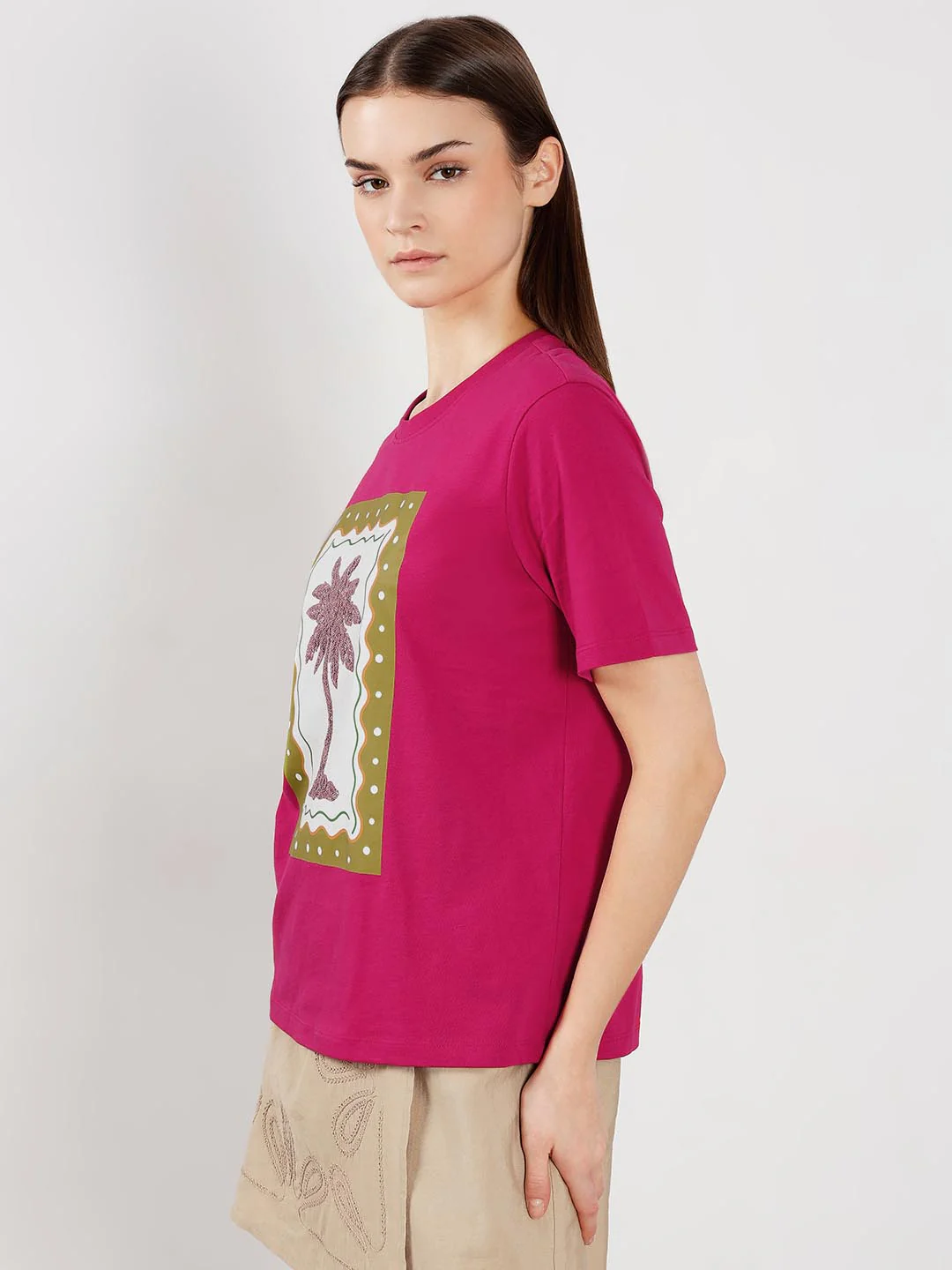 Vero Moda Warm Pink Printed T-Shirt - Image 4