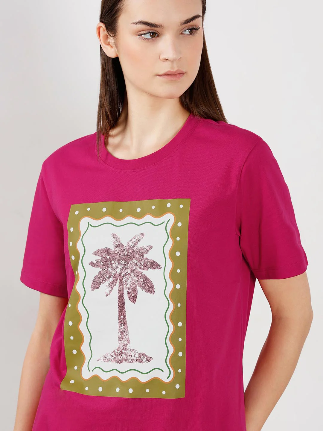 Vero Moda Warm Pink Printed T-Shirt - Image 6