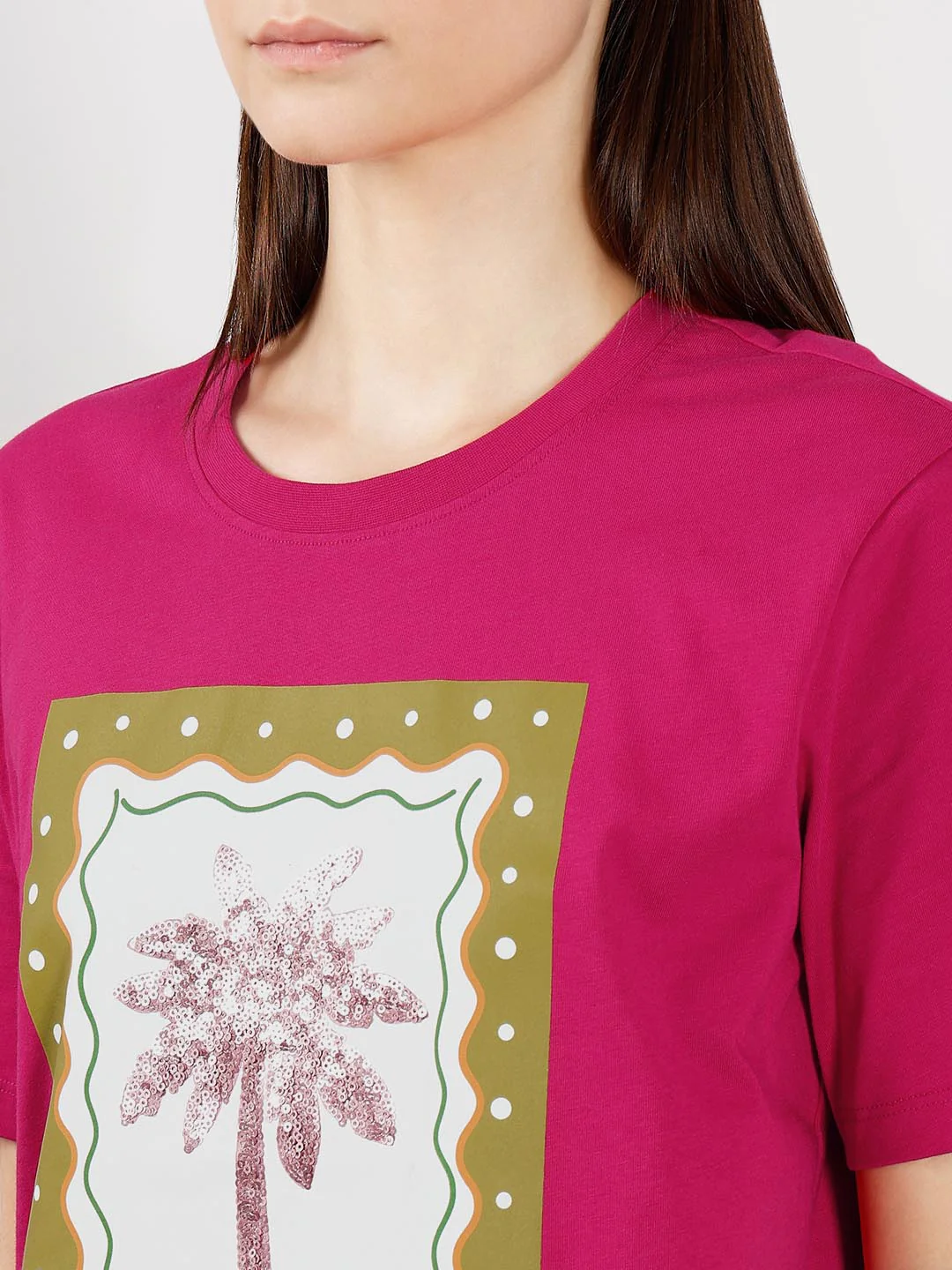 Vero Moda Warm Pink Printed T-Shirt - Image 8