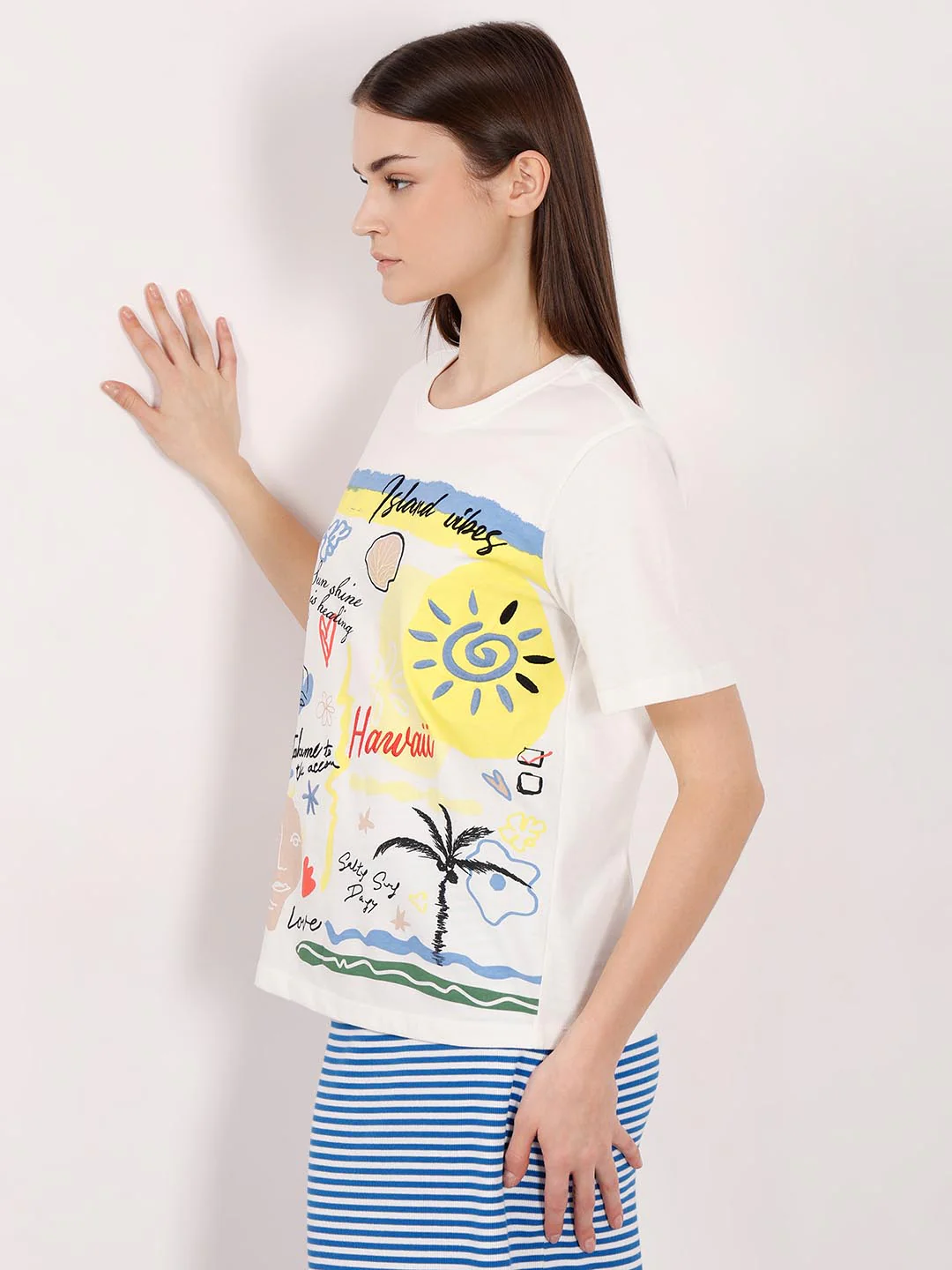 Vero Moda Bright White Printed T-Shirt - Image 4