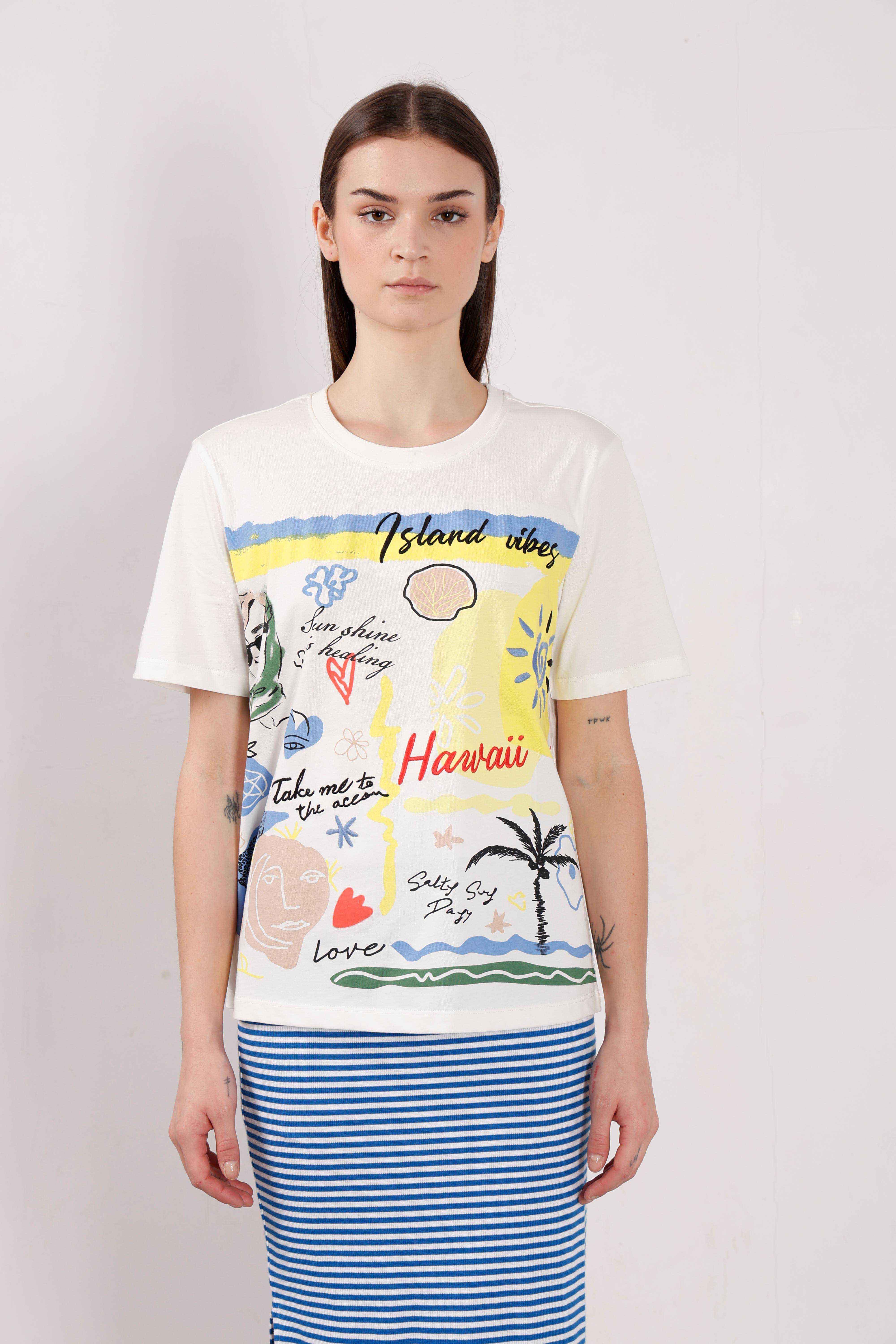 Vero Moda Bright White Printed T-Shirt - Image 9