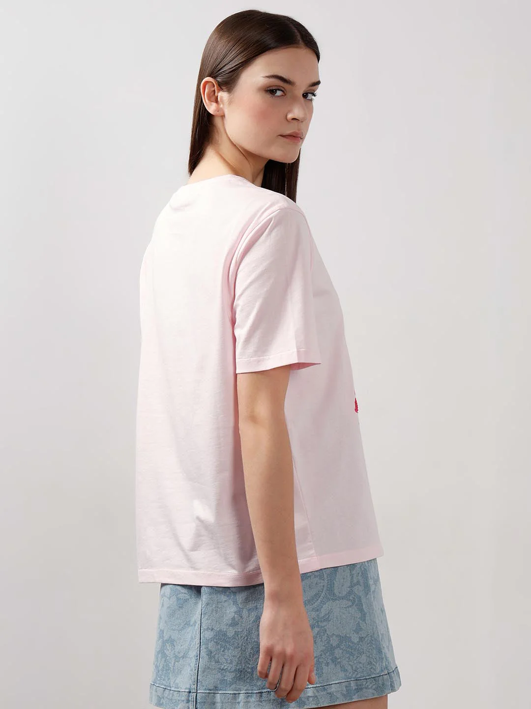 Vero Moda Light Pink 3D Print T-Shirt - Image 3