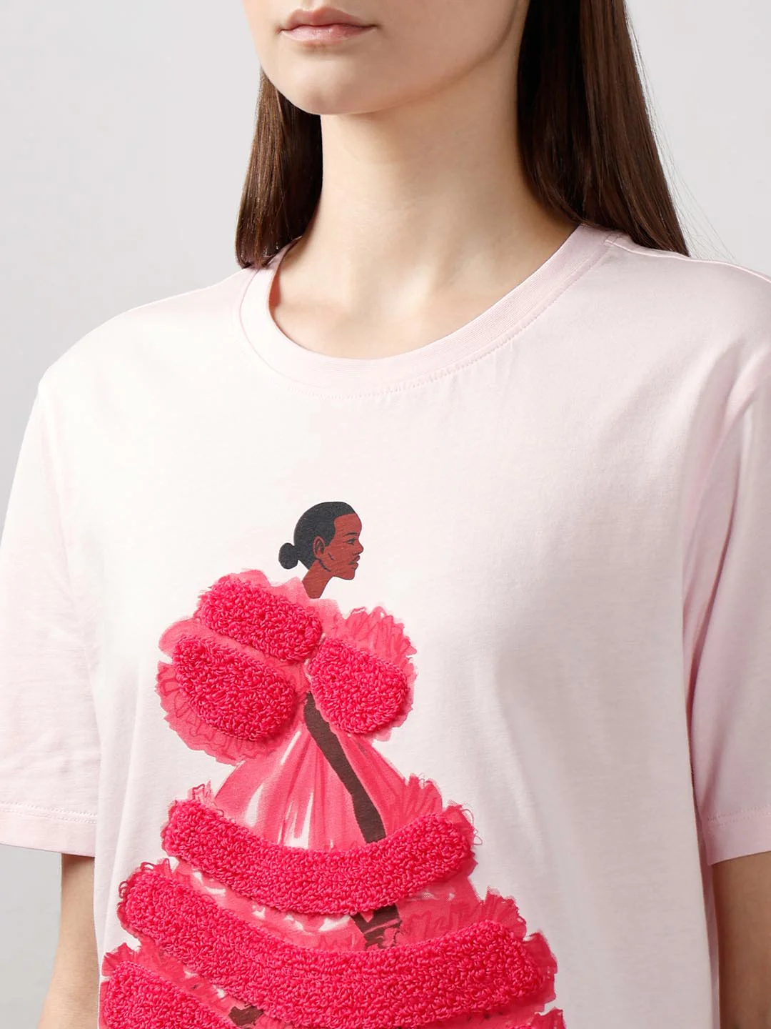 Vero Moda Light Pink 3D Print T-Shirt - Image 8