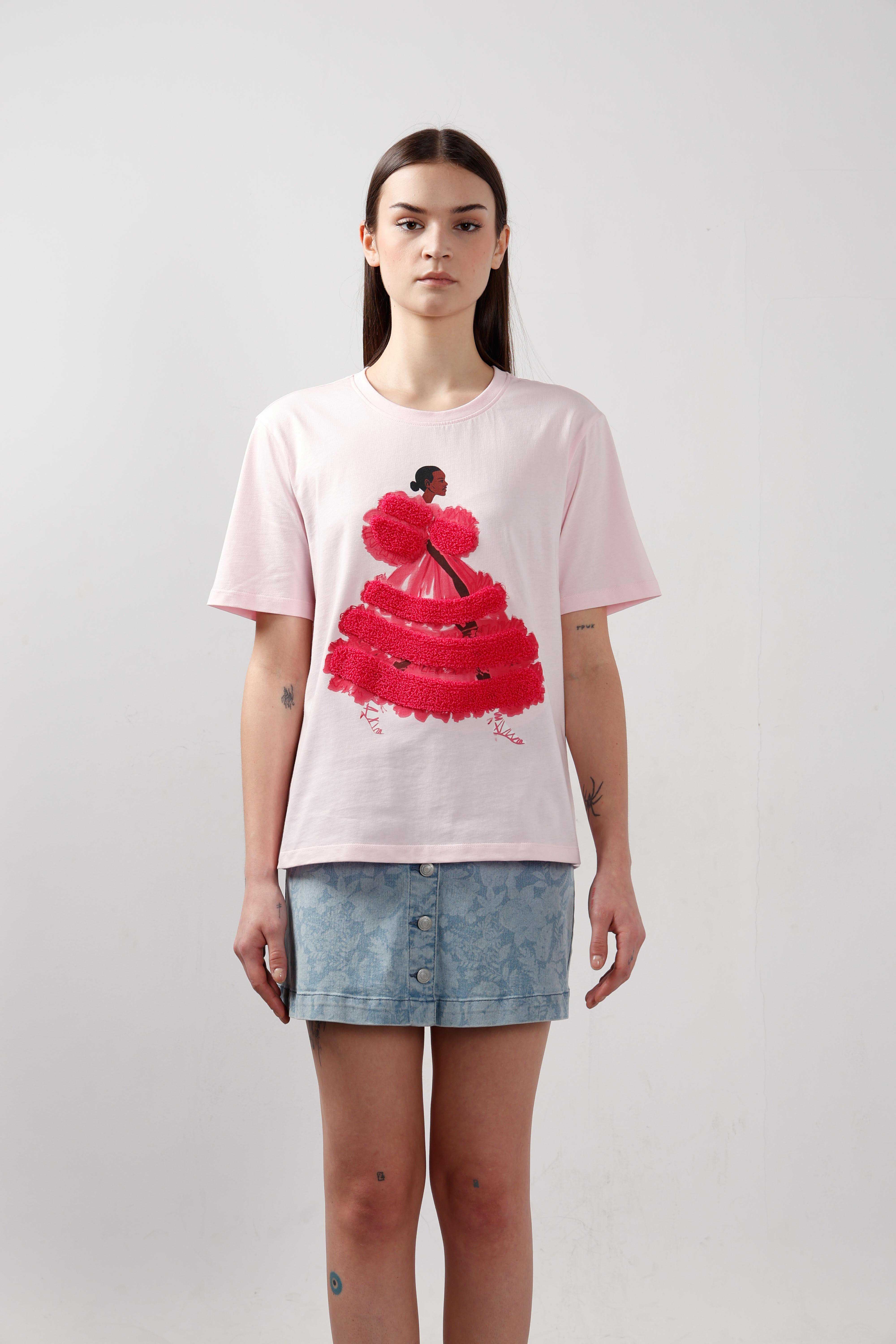 Vero Moda Light Pink 3D Print T-Shirt - Image 9