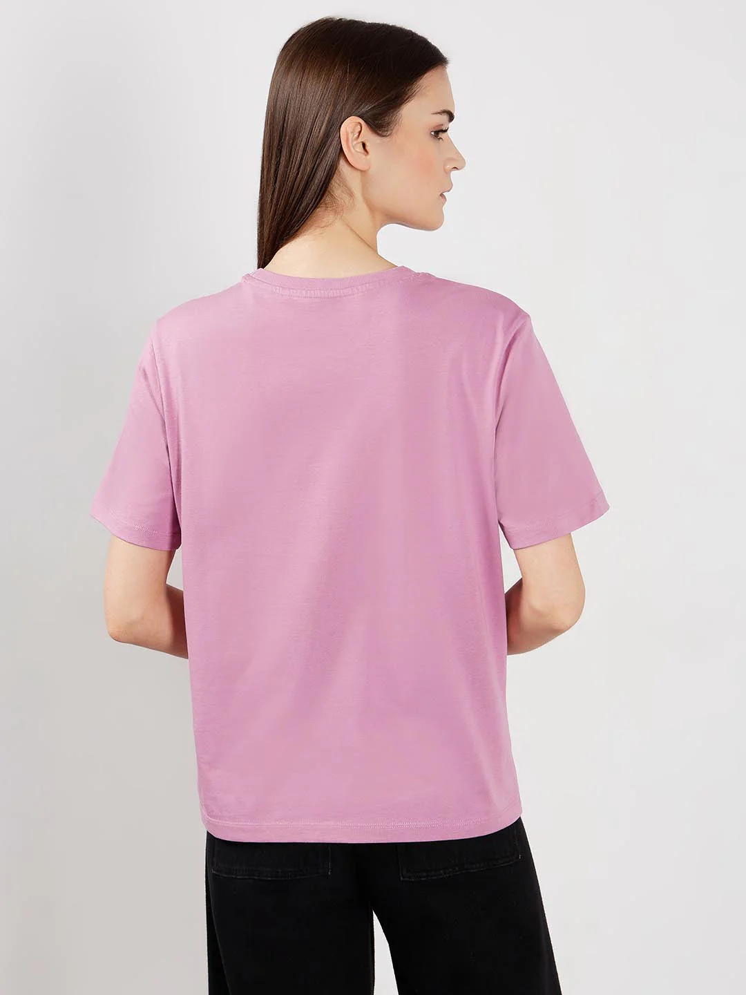 Vero Moda Light Lilac Printed Cotton T-Shirt - Image 3
