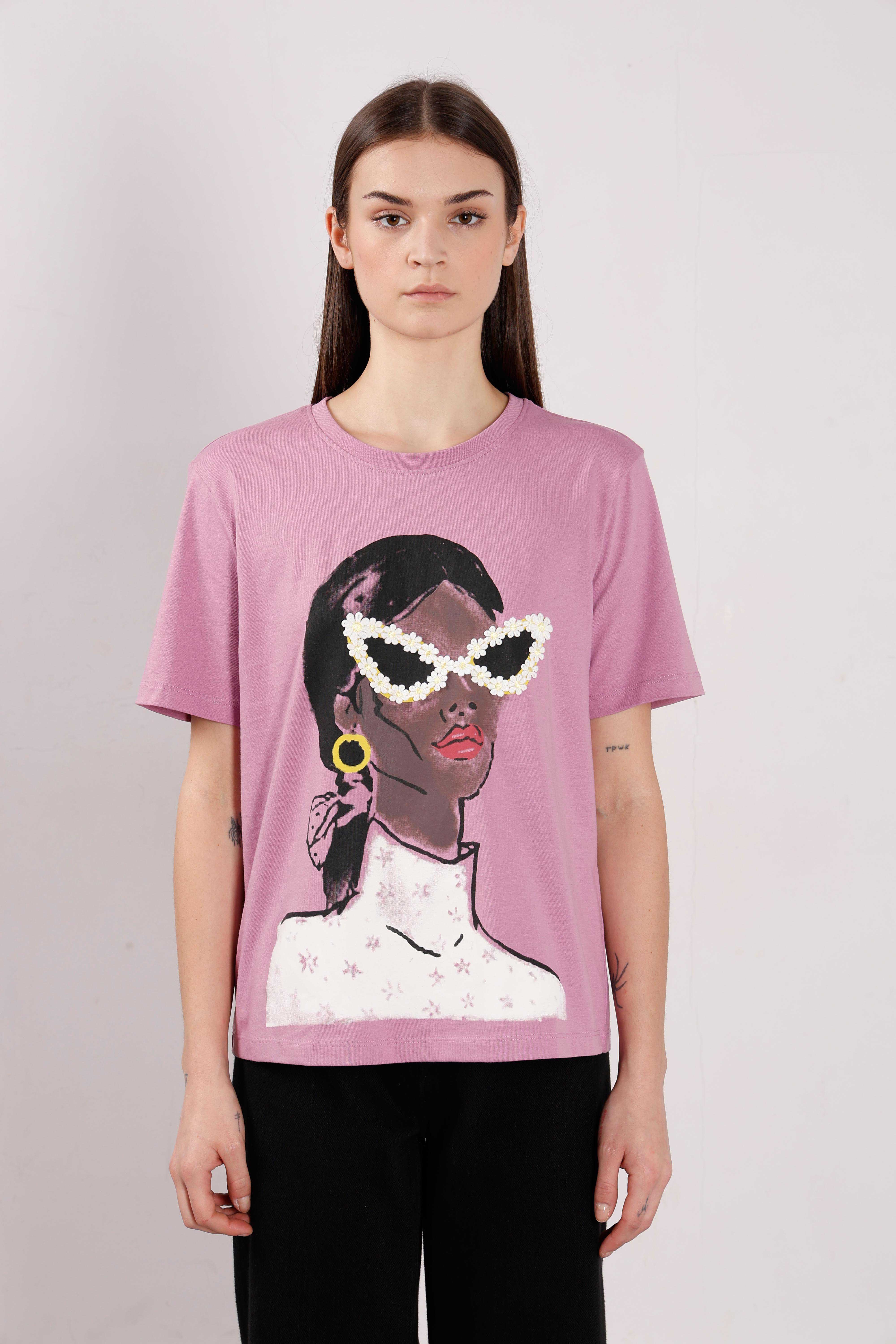 Vero Moda Light Lilac Printed Cotton T-Shirt - Image 9