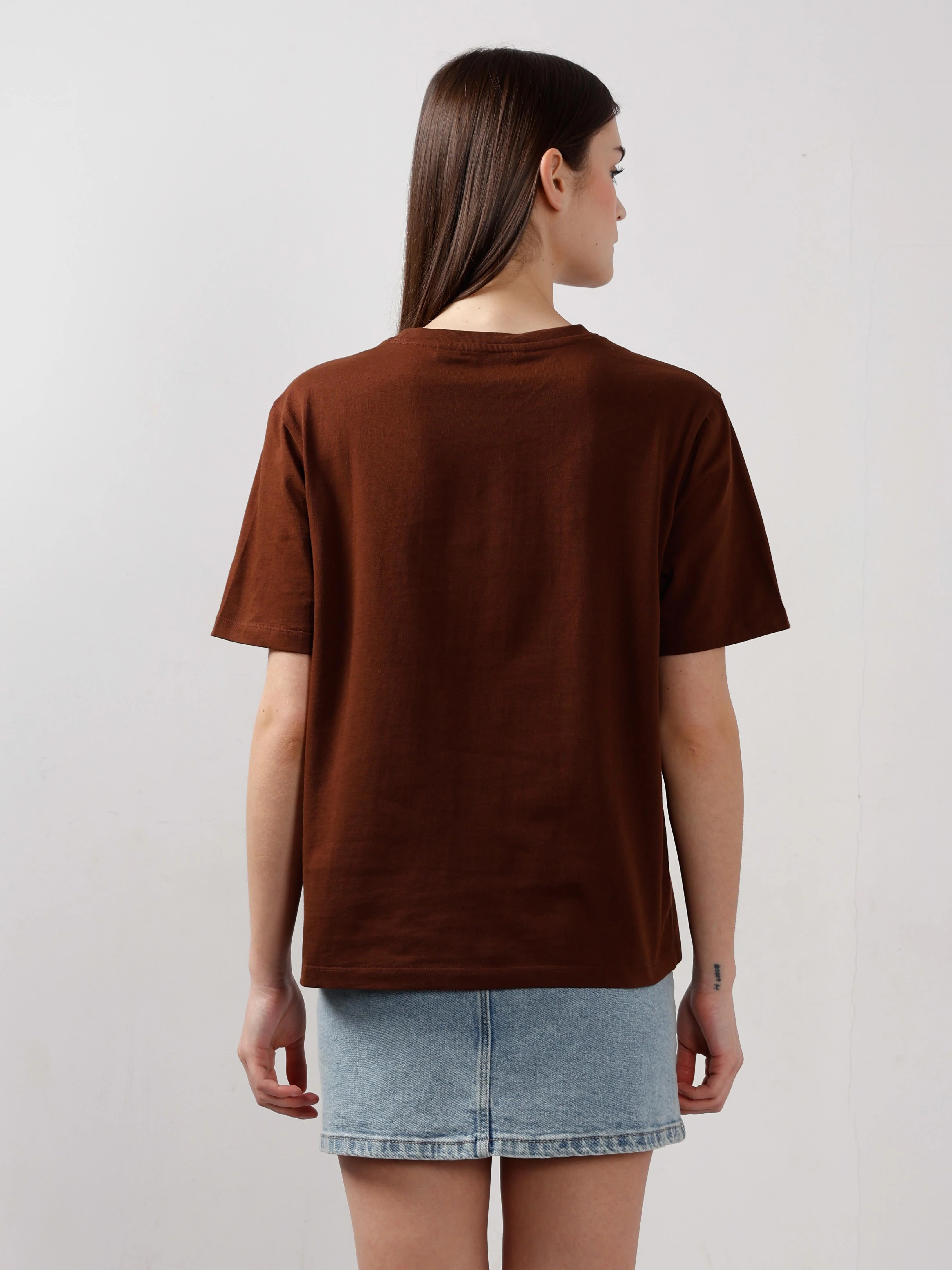 Vero Moda Dark Brown Printed Cotton T-Shirt - Image 10